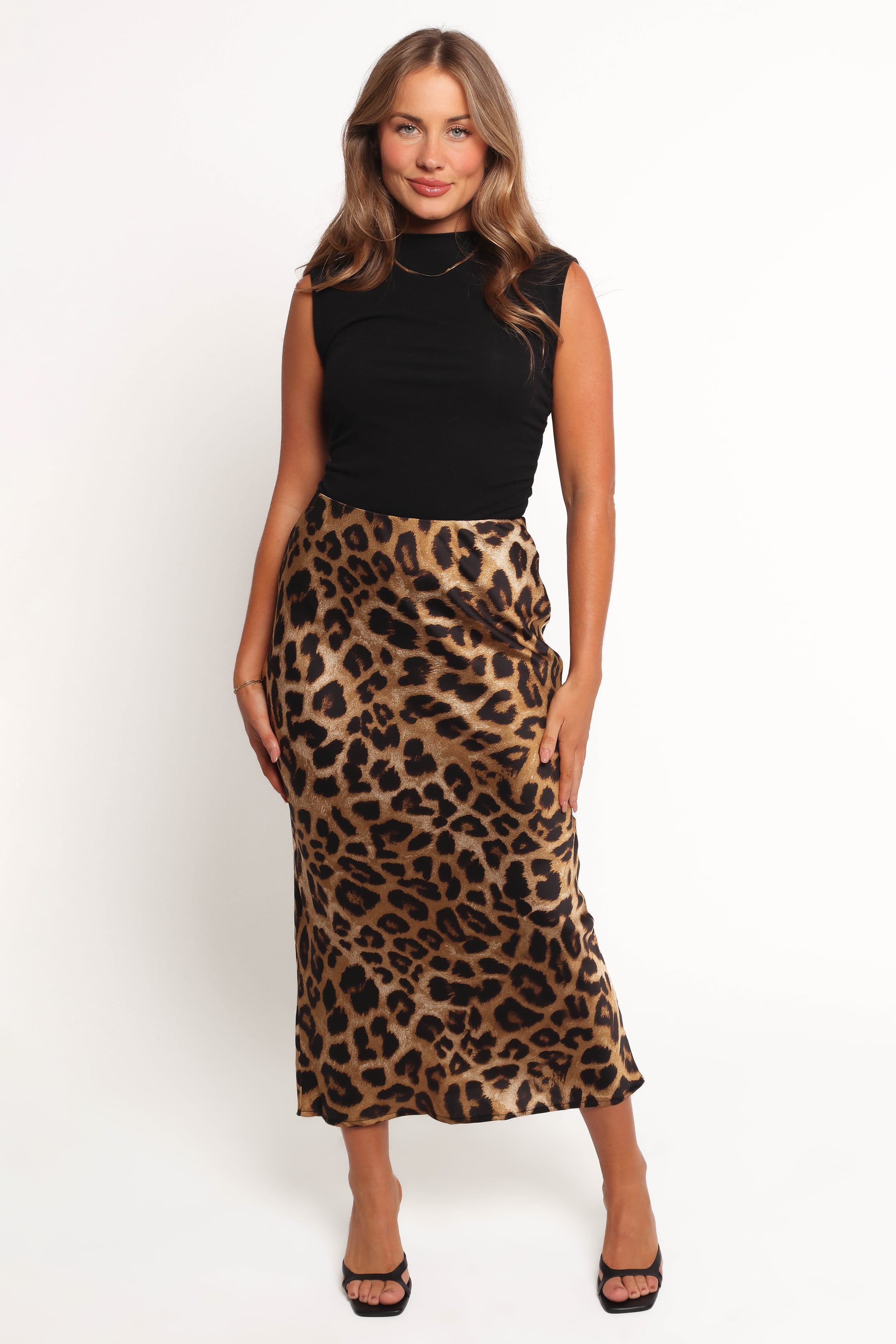 Petal and Pup USA BOTTOMS Kaia Midi Skirt - Leopard