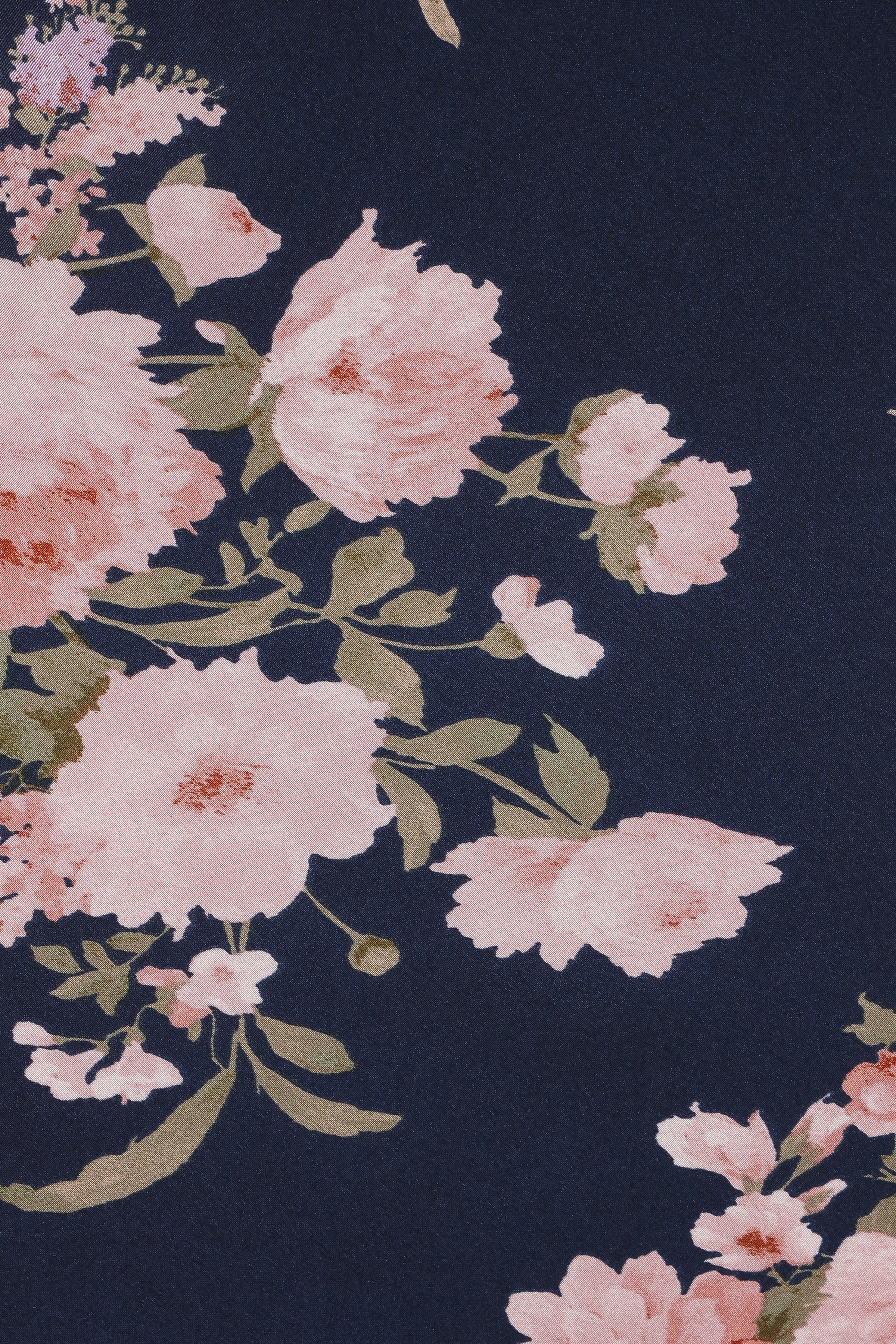 Petal and Pup USA BOTTOMS Kenna Satin Midi Skirt - Navy Floral