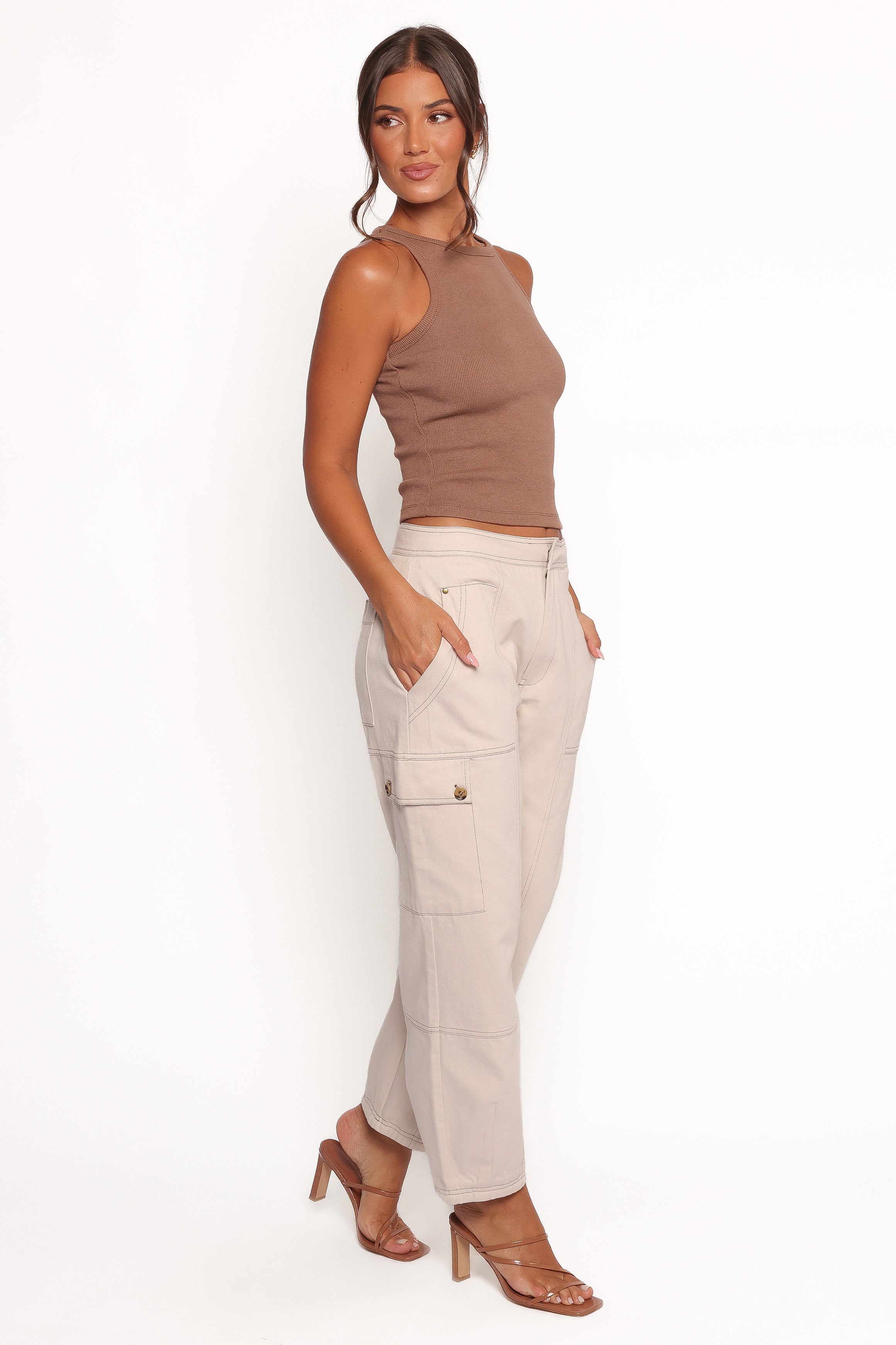 Petal and Pup USA BOTTOMS Kiah Cargo Pant - Ecru