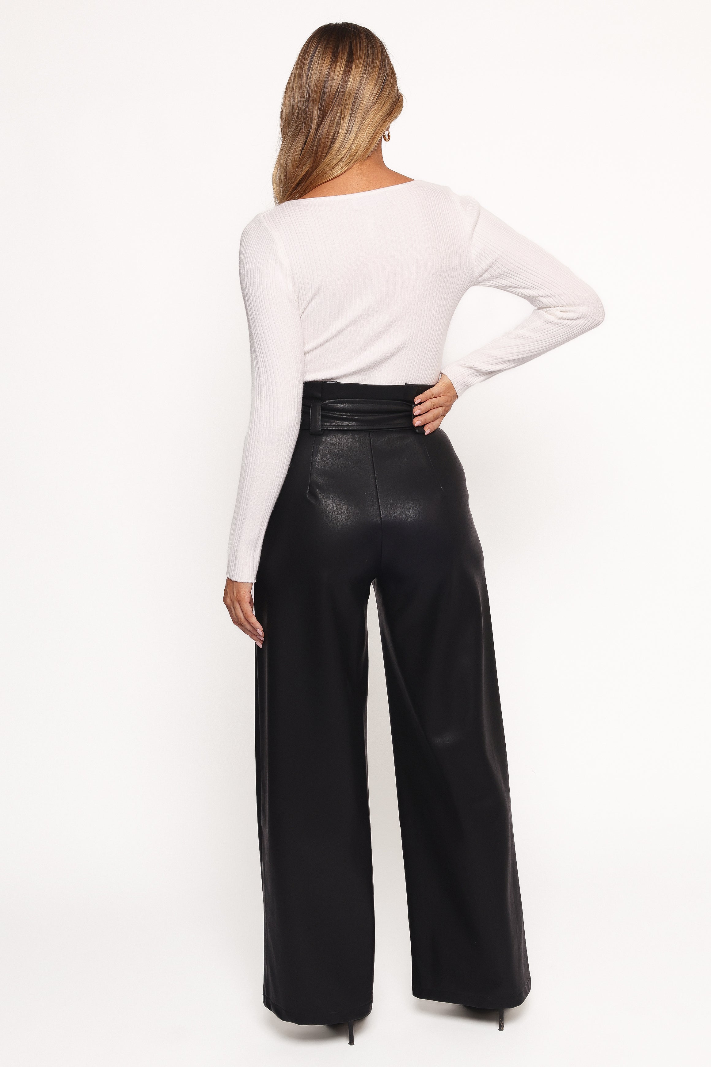 Petal and Pup USA BOTTOMS Kieran Faux Leather Pant - Black