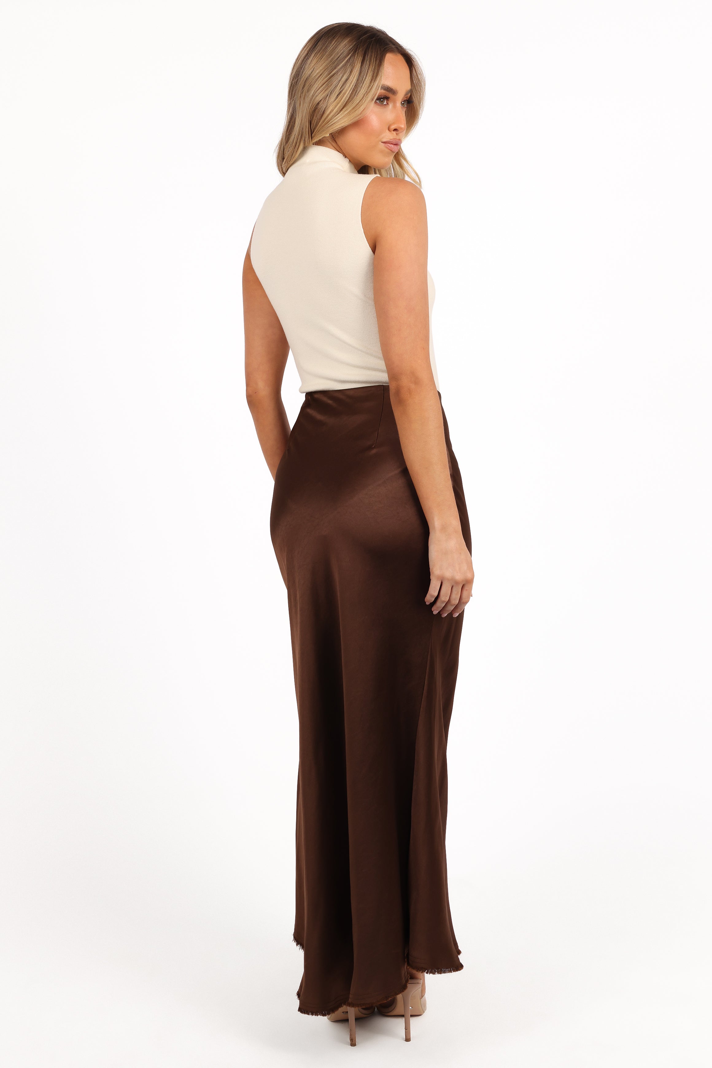 Petal and Pup USA BOTTOMS Kora Midi Skirt - Brown