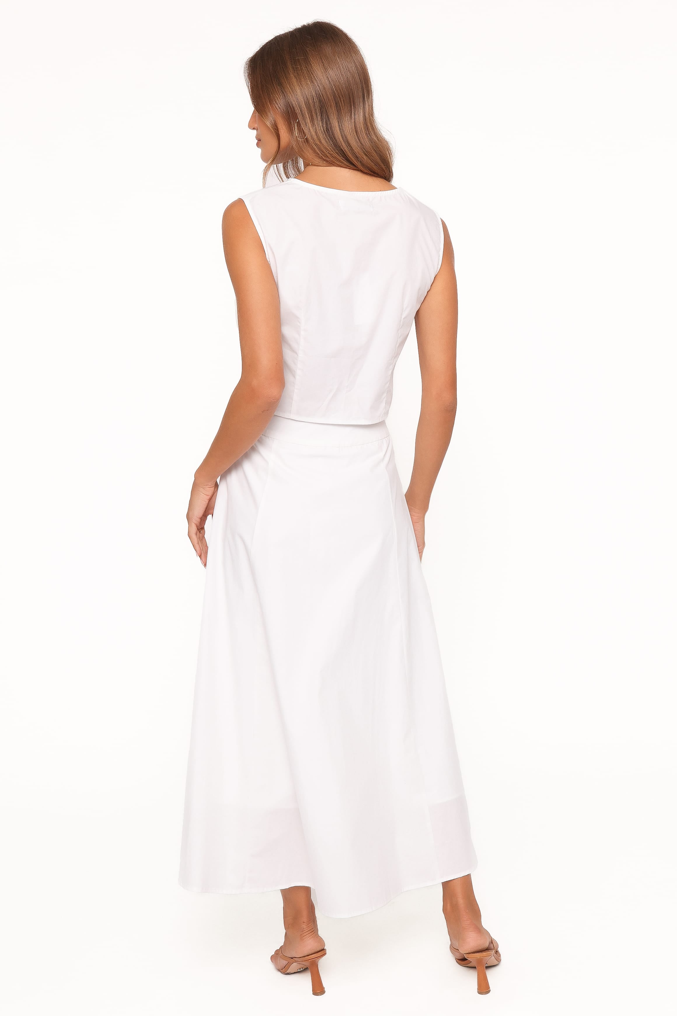 Petal and Pup USA BOTTOMS Kye Midi Skirt - White Broderie