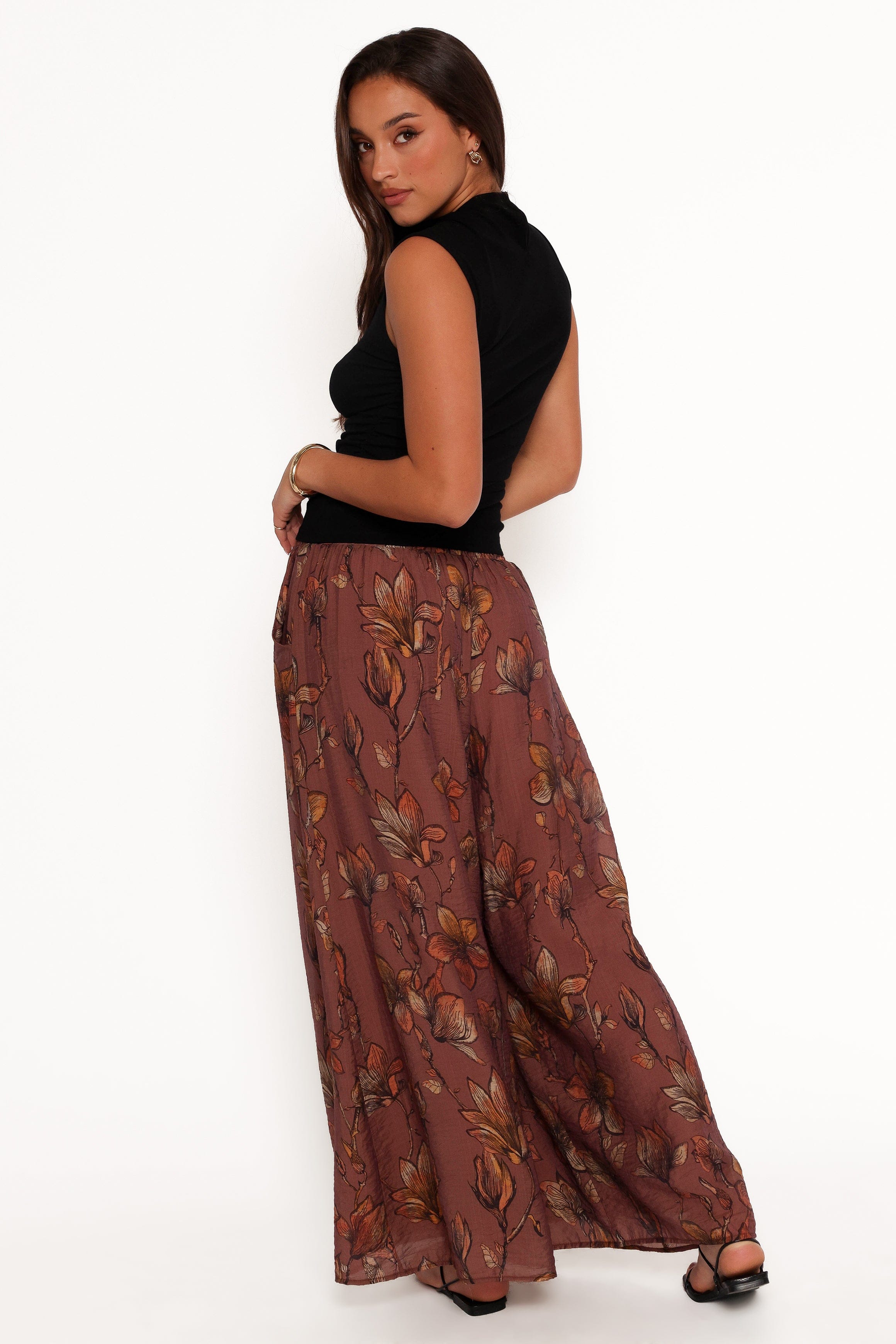 Petal and Pup USA BOTTOMS Larson Pant - Brown Floral