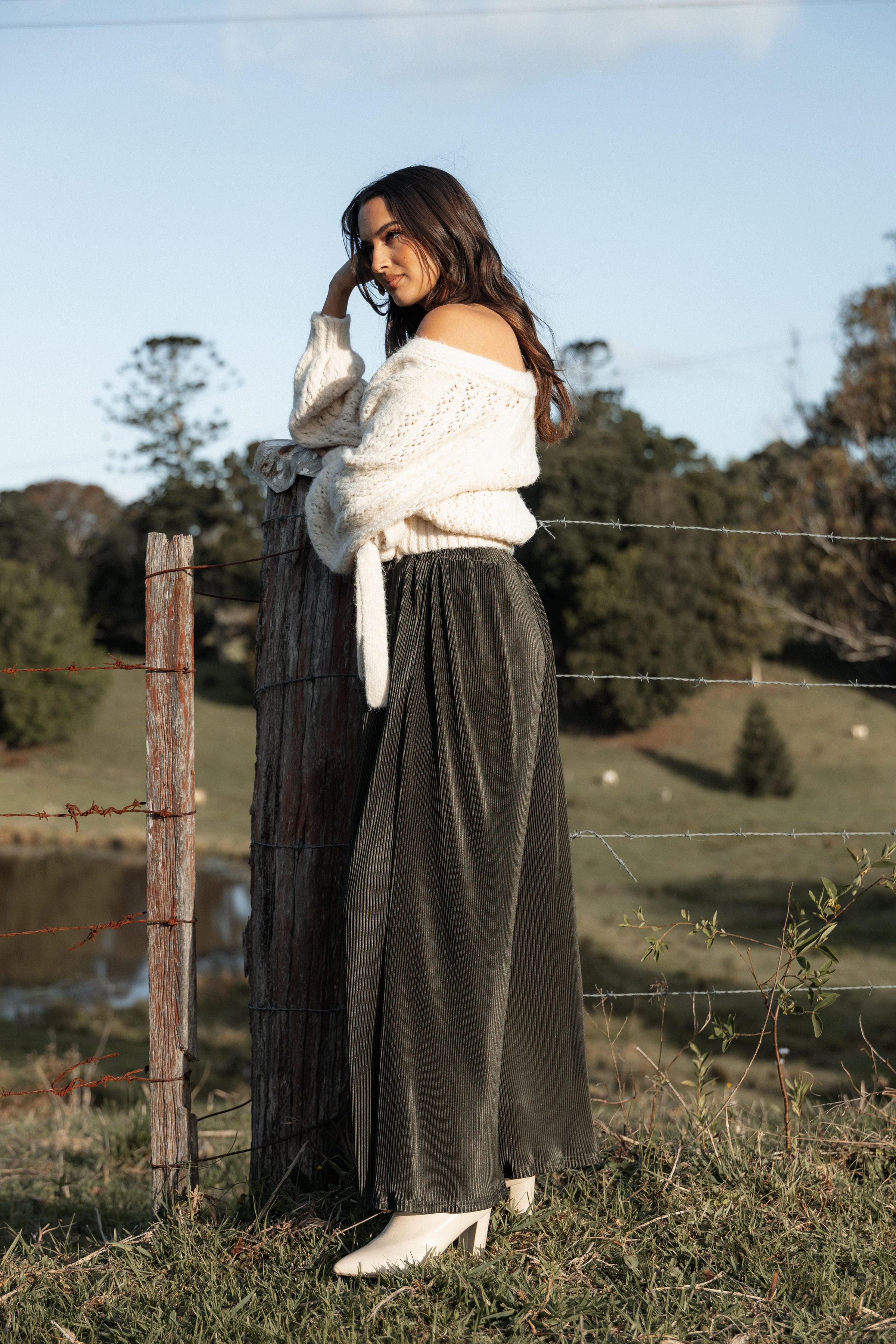 Petal and Pup USA BOTTOMS Leria Wide Pant - Olive (Hold for Rack)