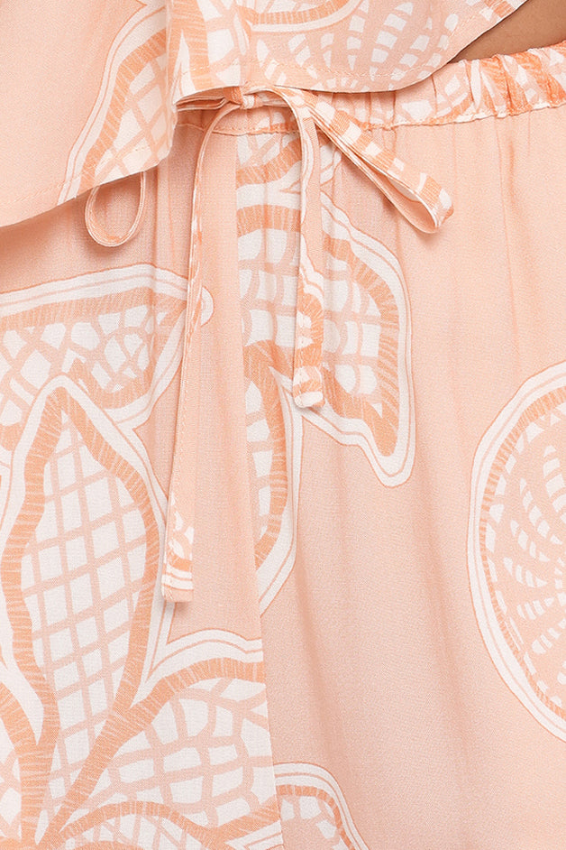 Petal and Pup USA BOTTOMS Lira Tie Waist Pant - Peach Floral