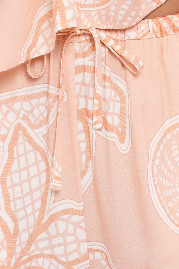 Petal and Pup USA BOTTOMS Lira Tie Waist Pant - Peach Floral