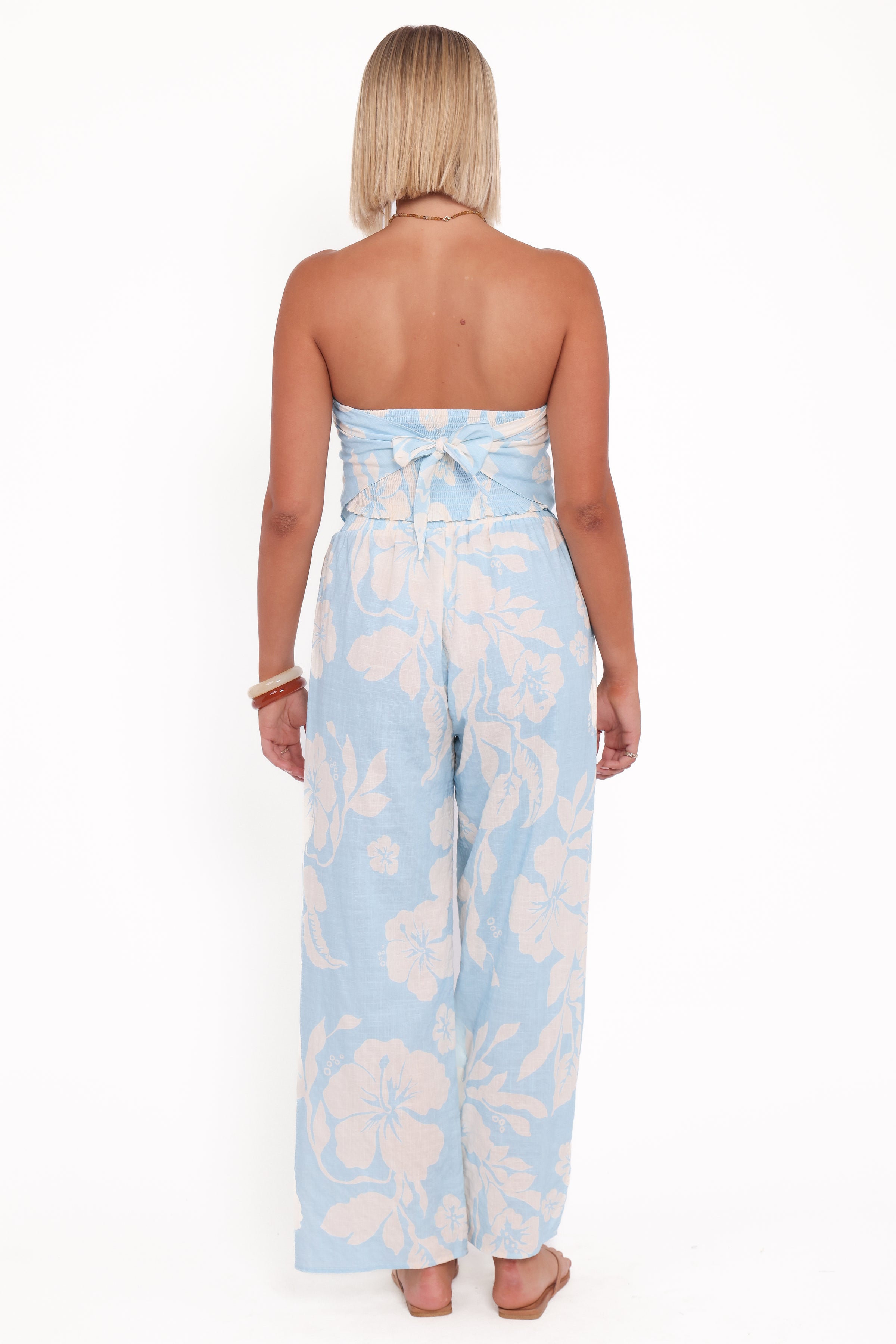 Petal and Pup USA BOTTOMS Lourdes Wide Leg Pant - Blue Hibiscus