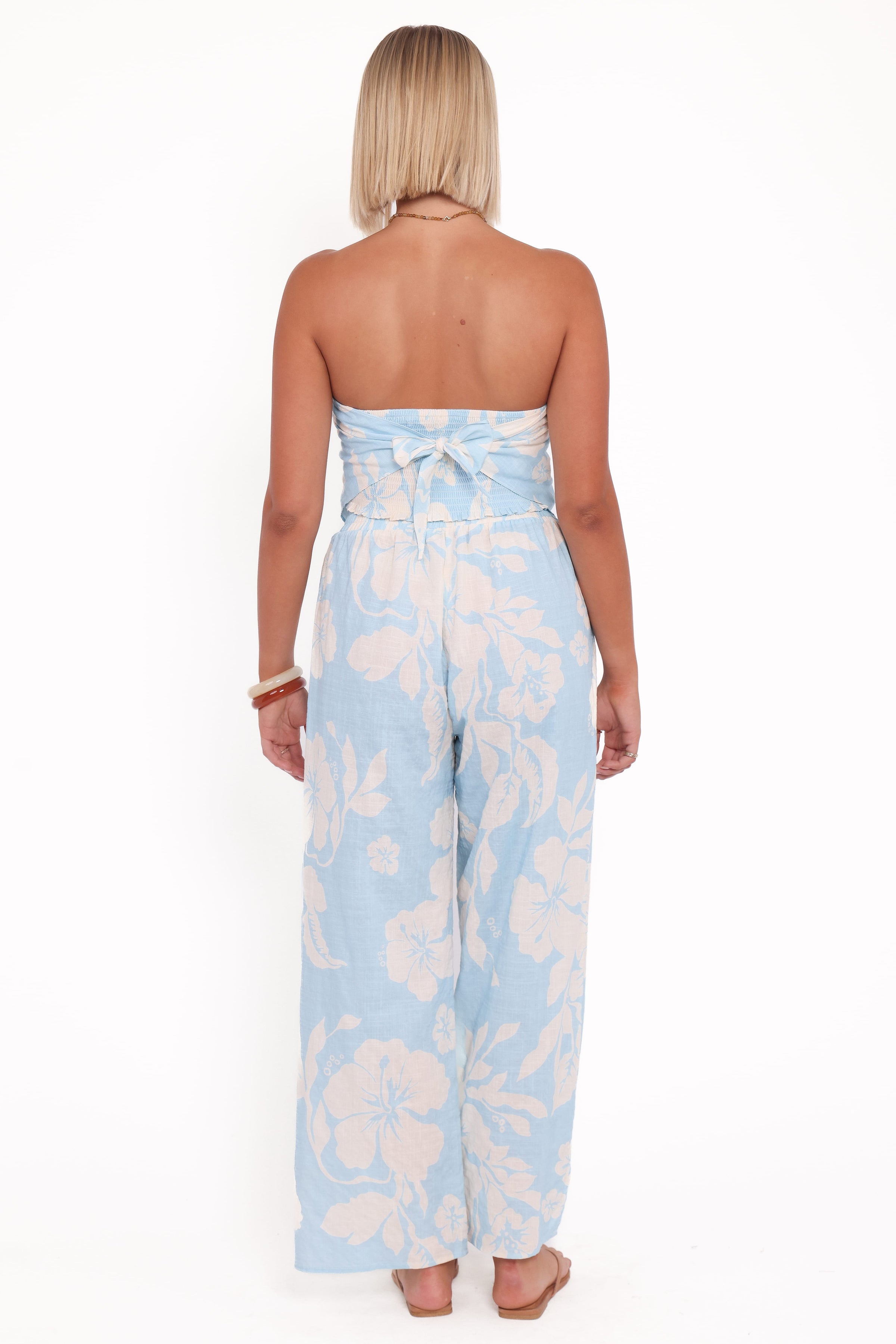 Petal and Pup USA BOTTOMS Lourdes Wide Leg Pant - Blue Hibiscus