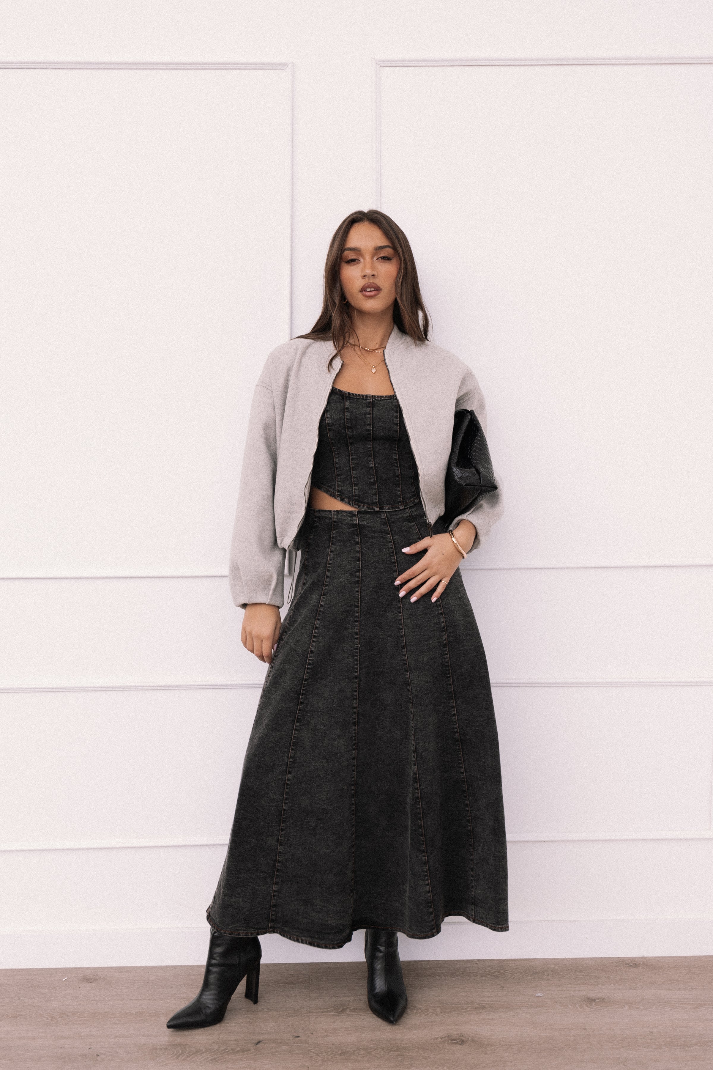 Petal and Pup USA BOTTOMS Mara Midi Skirt - Black