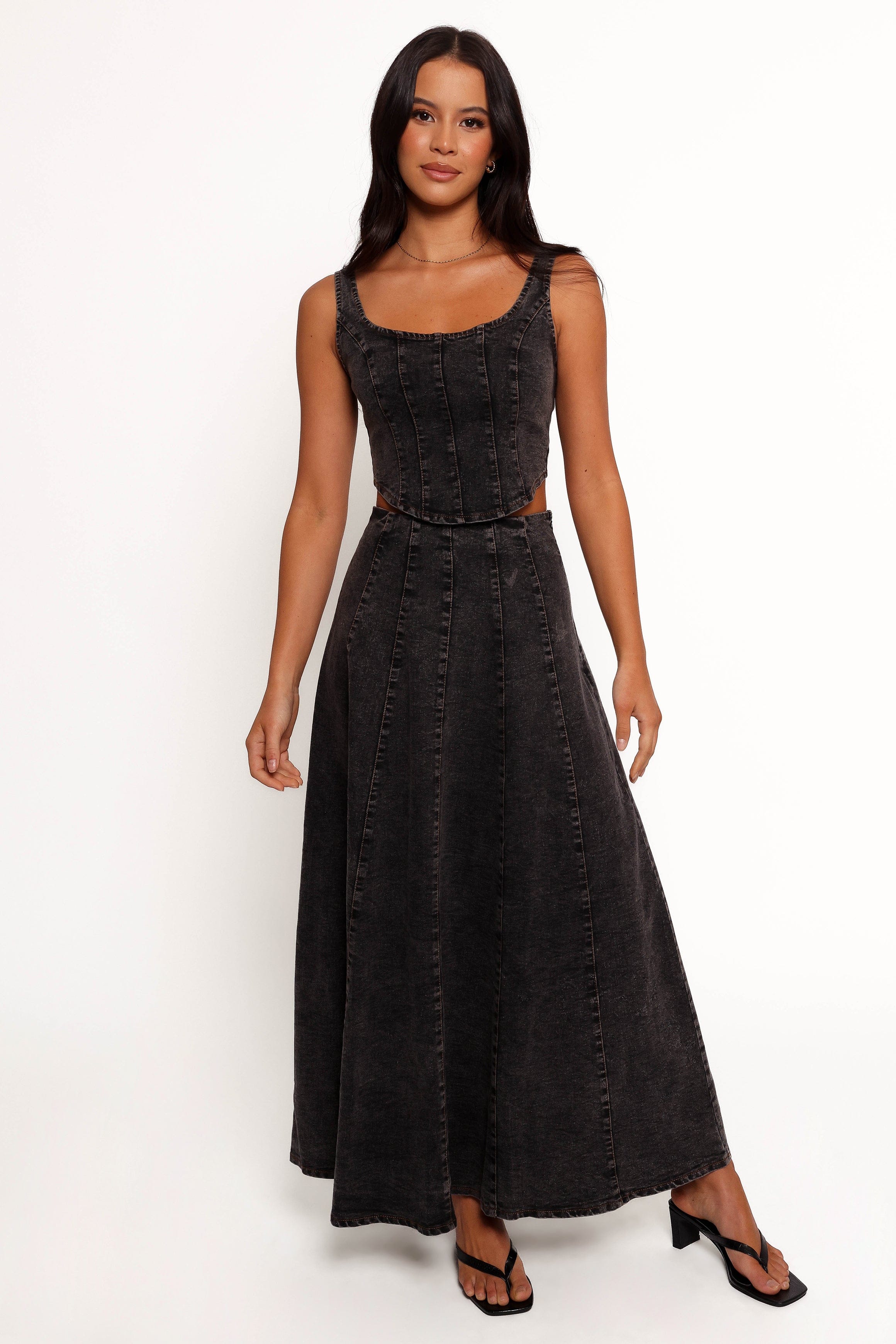 Petal and Pup USA BOTTOMS Mara Midi Skirt - Black