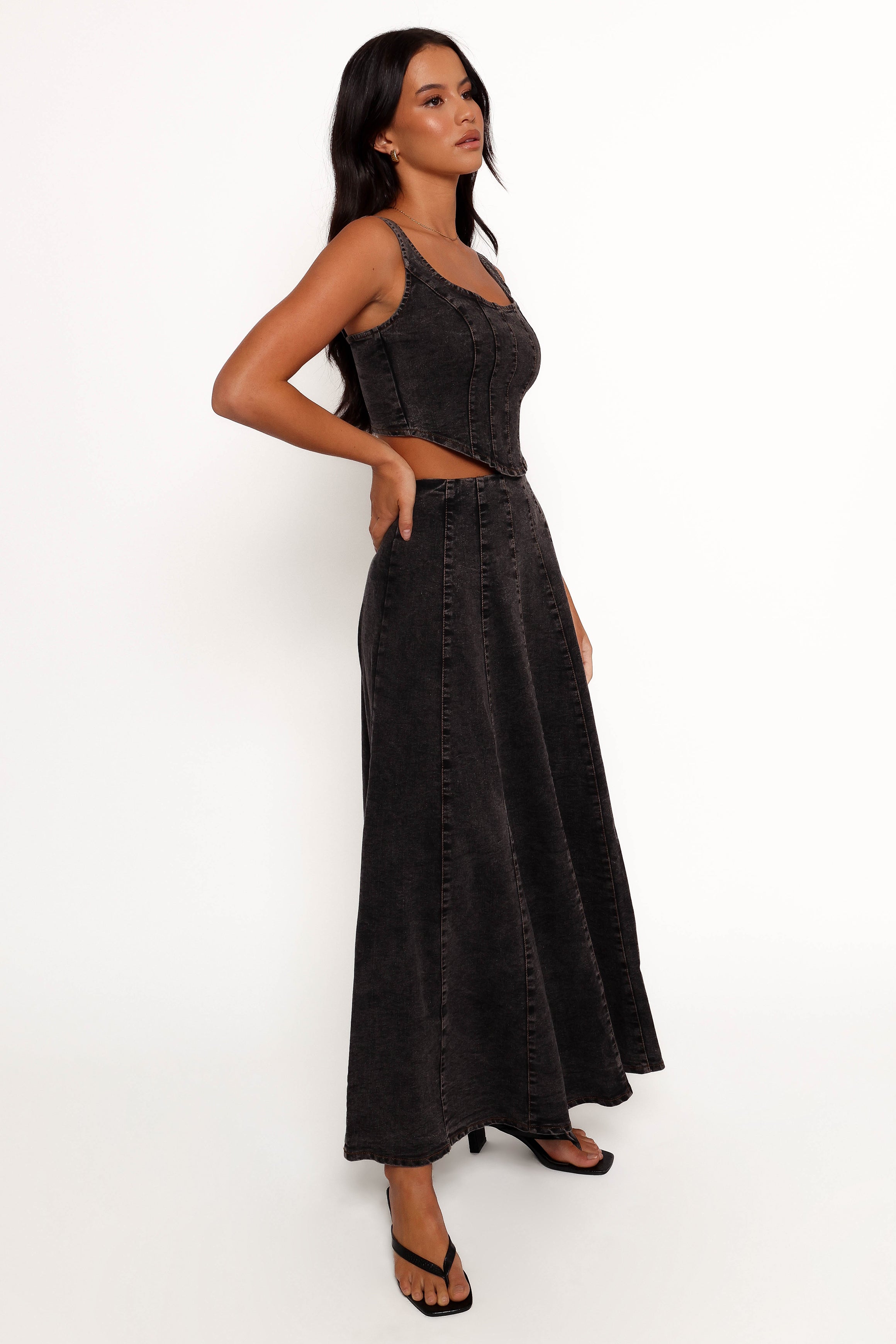 Petal and Pup USA BOTTOMS Mara Midi Skirt - Black