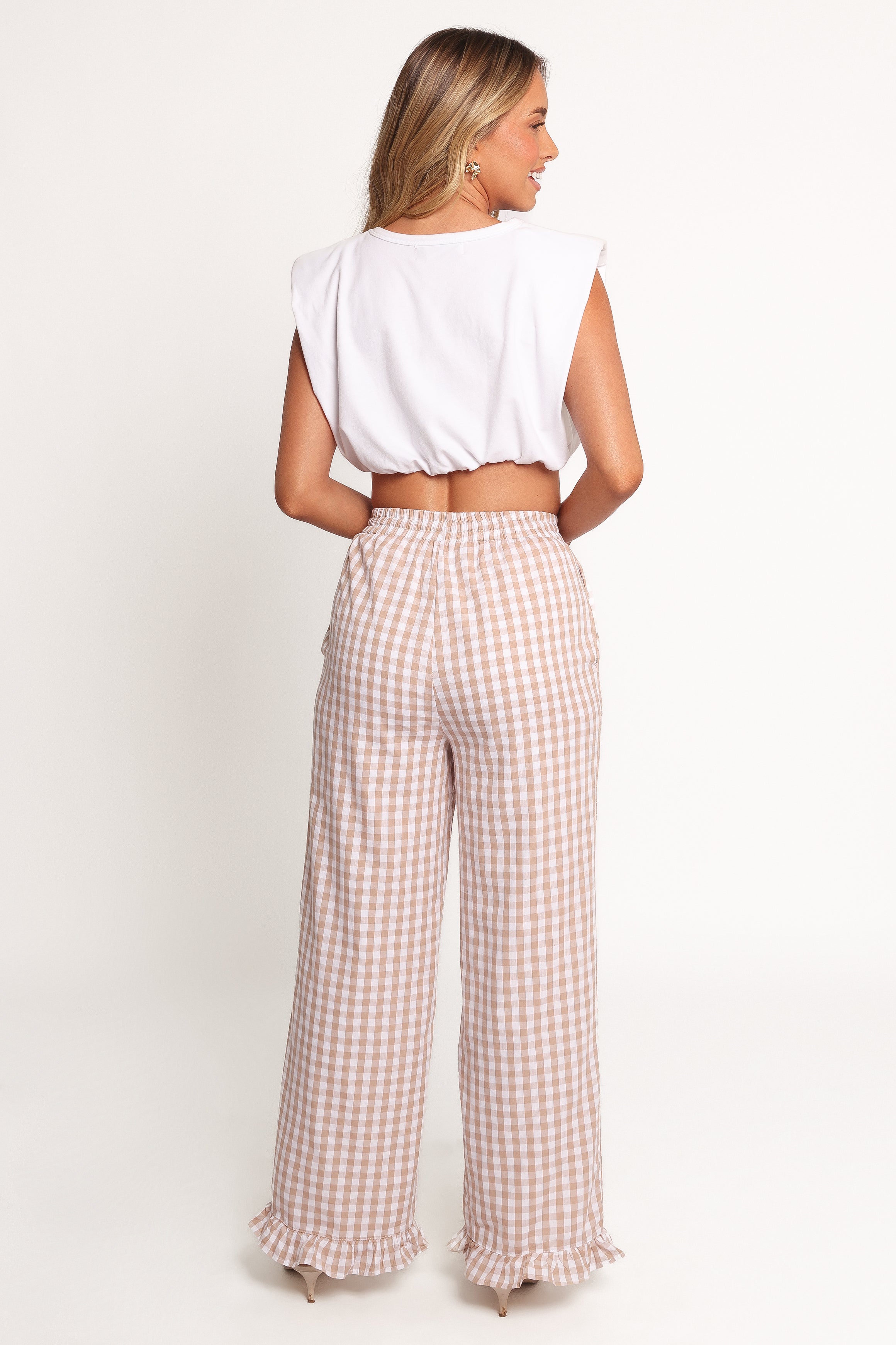Petal and Pup USA BOTTOMS Marina Pant - Beige Gingham