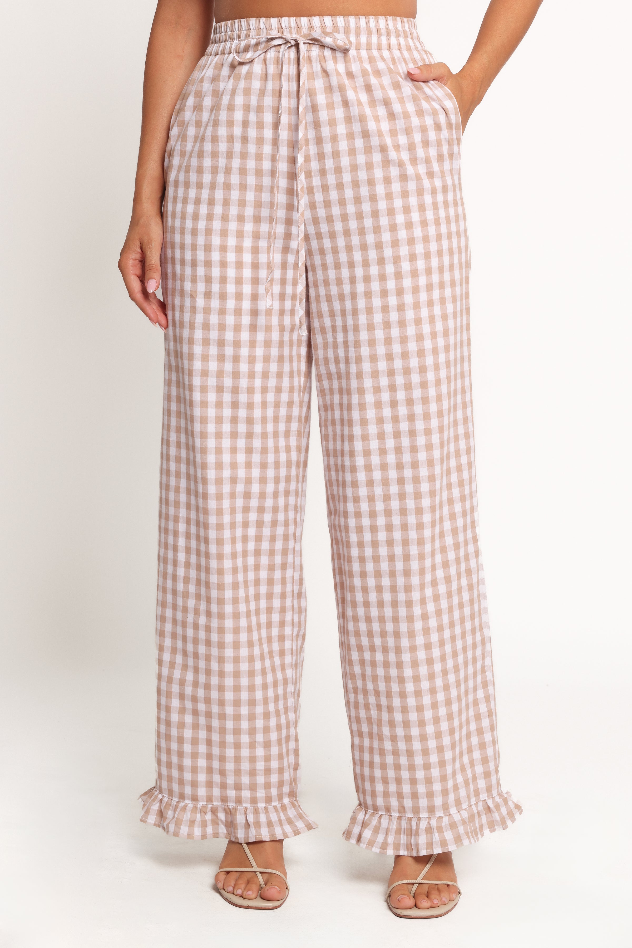 Petal and Pup USA BOTTOMS Marina Pant - Beige Gingham