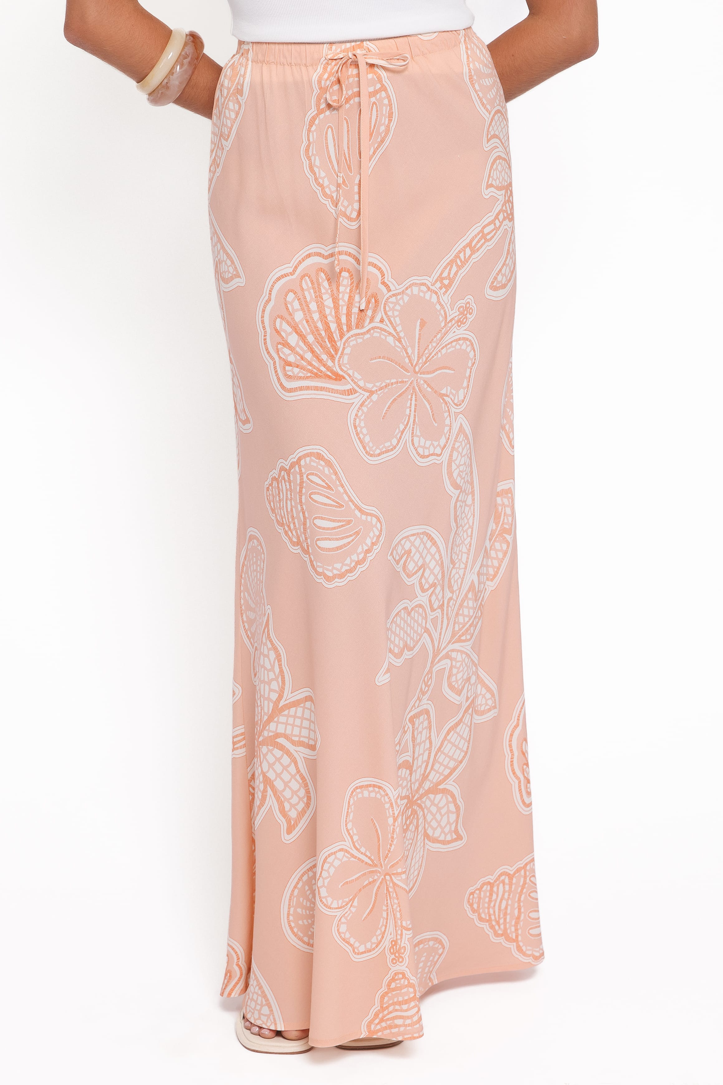Petal and Pup USA BOTTOMS Marissa Maxi Skirt - Peach Floral