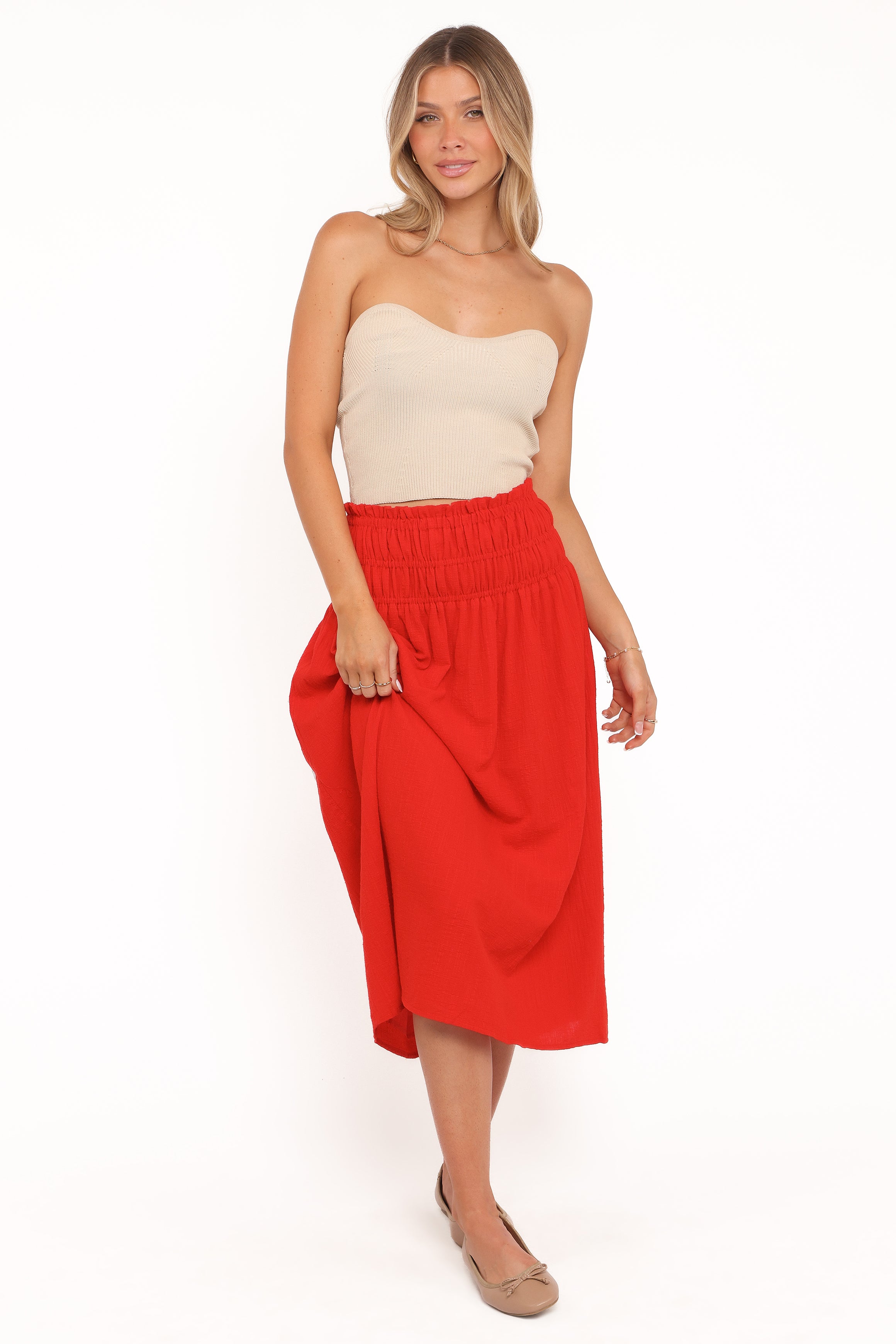 Petal and Pup USA BOTTOMS Mattea Maxi Skirt - Red