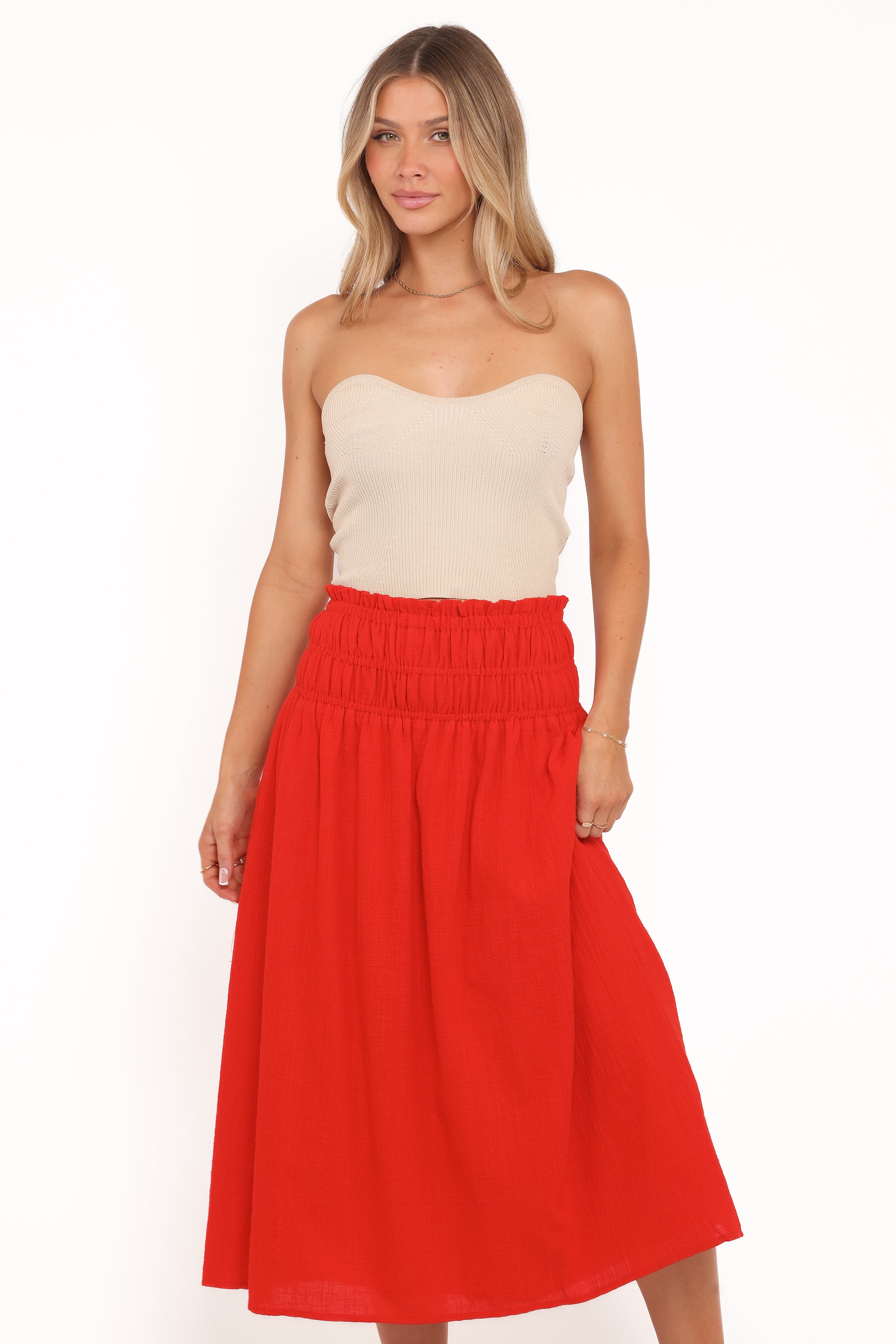 Petal and Pup USA BOTTOMS Mattea Maxi Skirt - Red