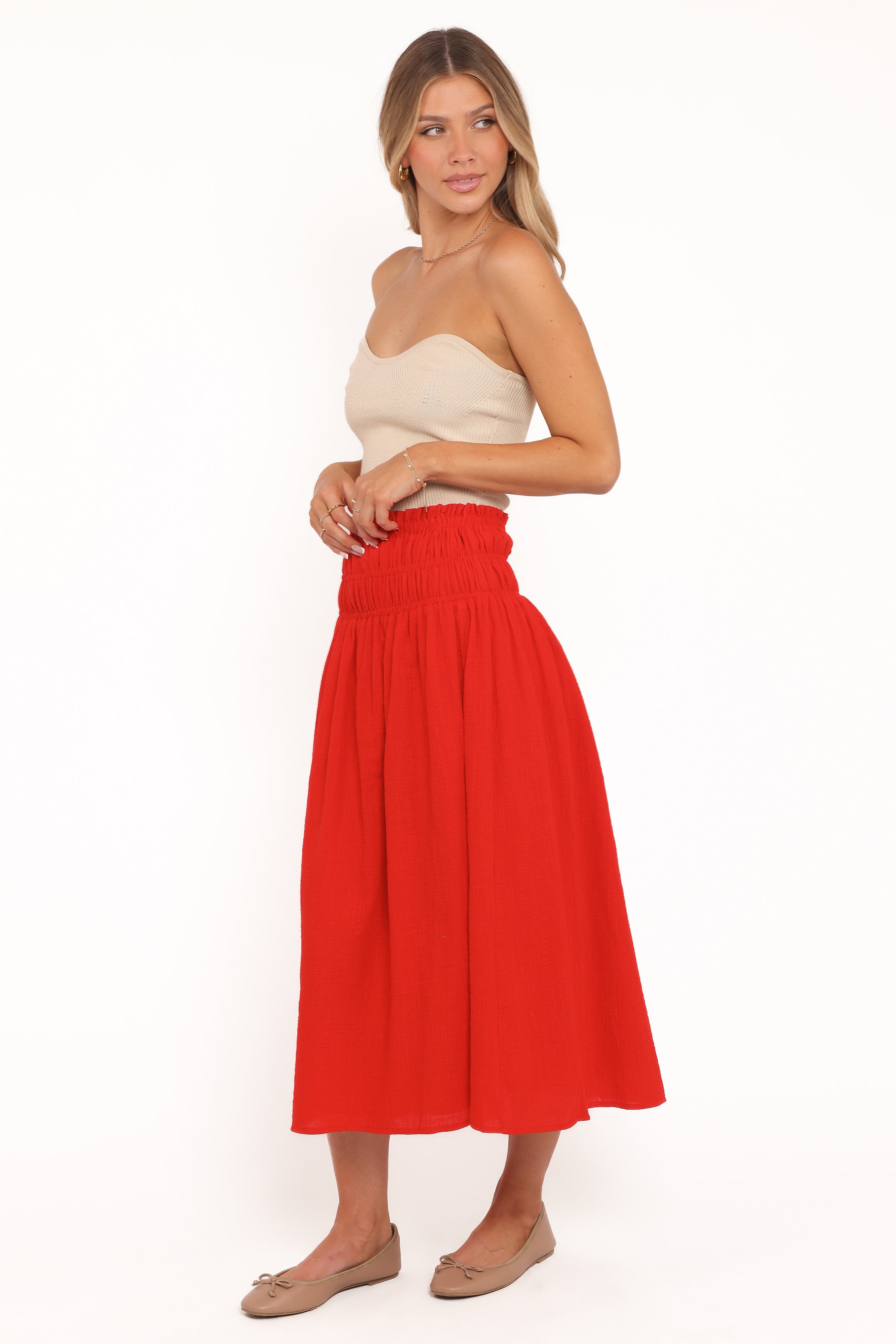 Petal and Pup USA BOTTOMS Mattea Maxi Skirt - Red