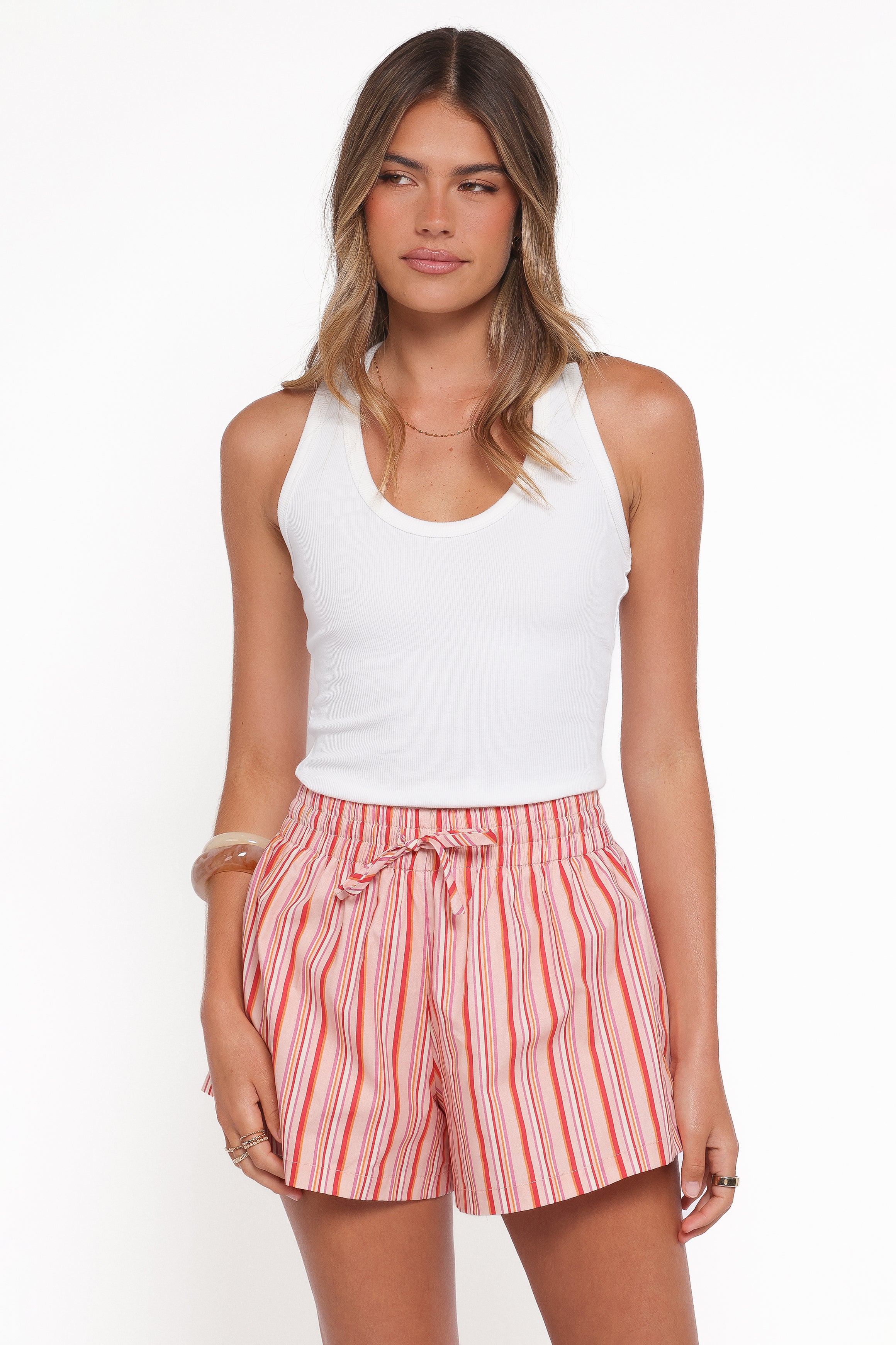Petal and Pup USA BOTTOMS Mattina Shorts - Peach Stripe