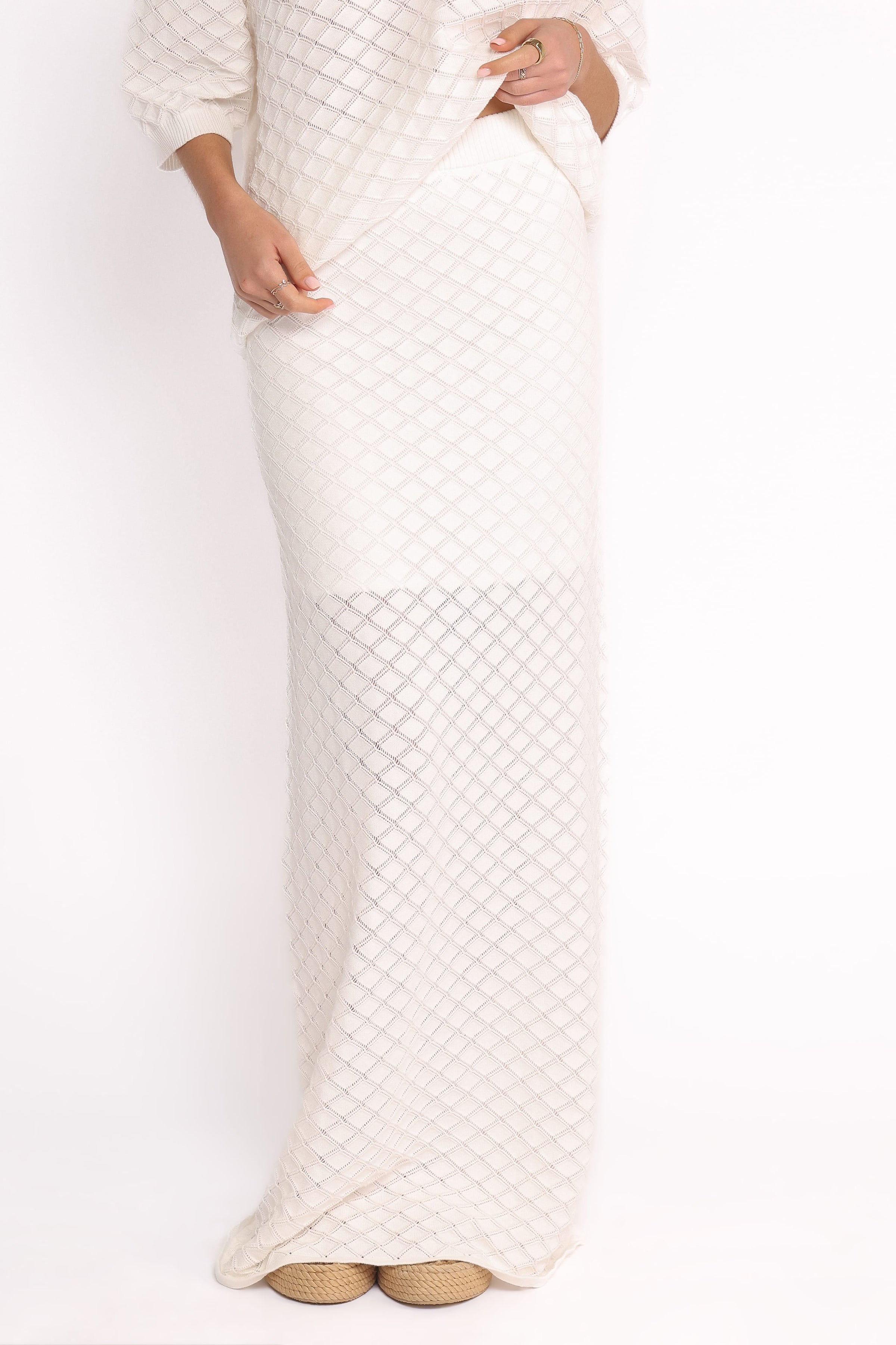 Petal and Pup USA BOTTOMS Meera Midi Skirt - White (Hold for Amazon)