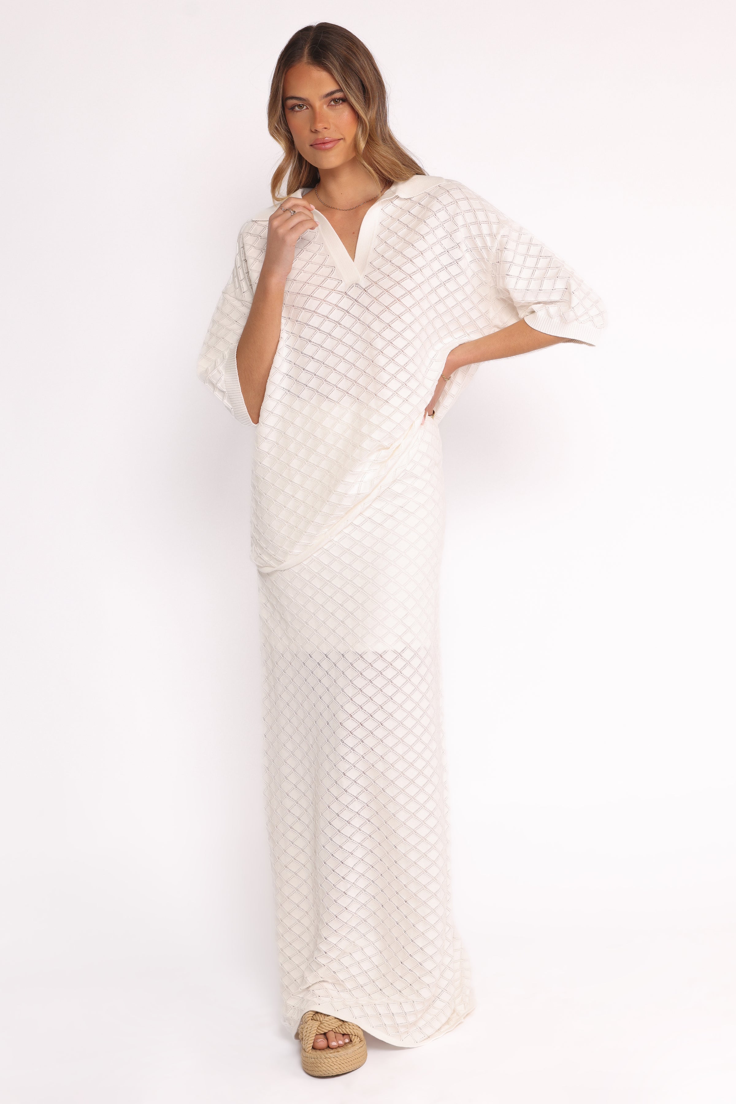 Petal and Pup USA BOTTOMS Meera Midi Skirt - White (Hold for Amazon)