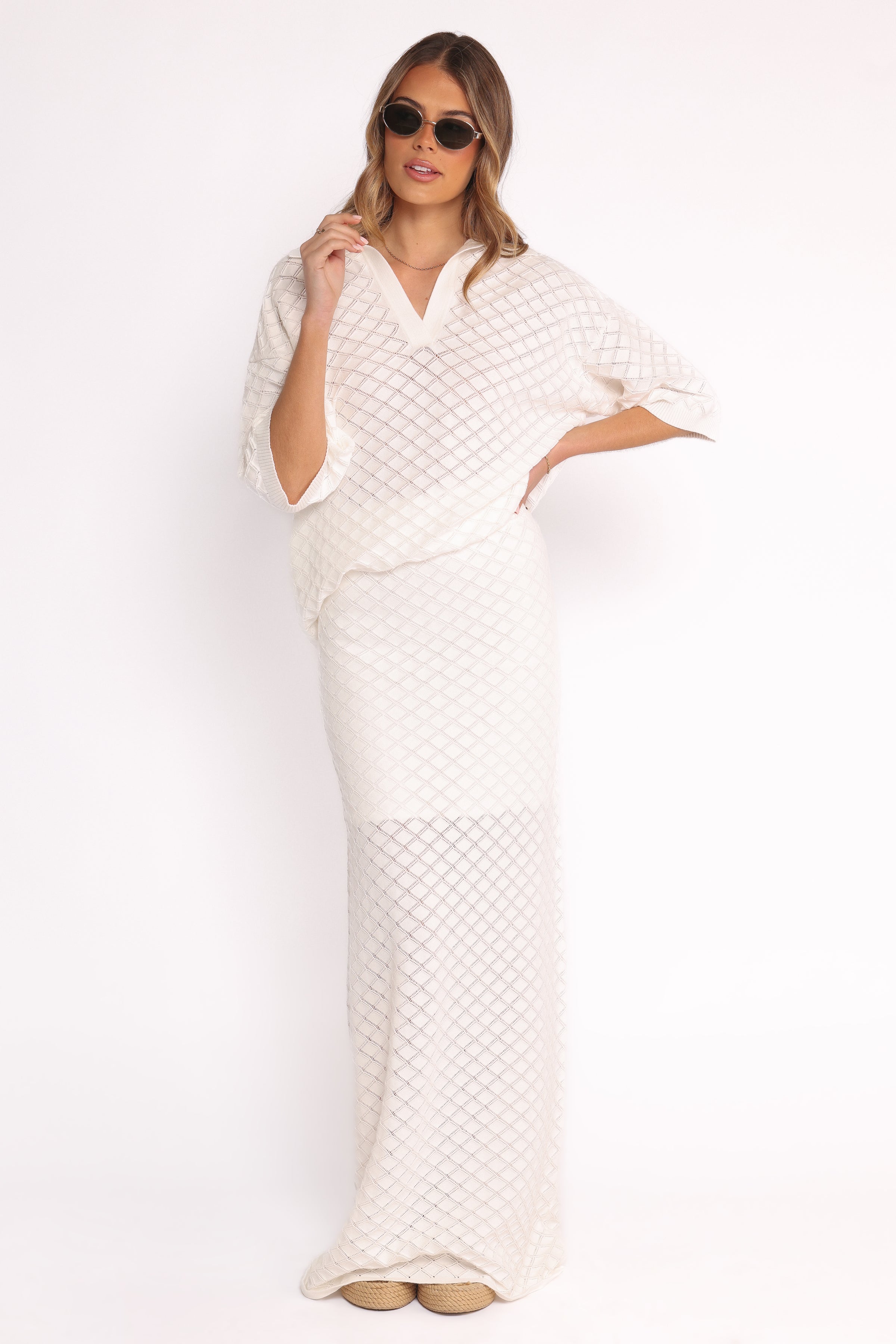 Petal and Pup USA BOTTOMS Meera Midi Skirt - White (Hold for Amazon)