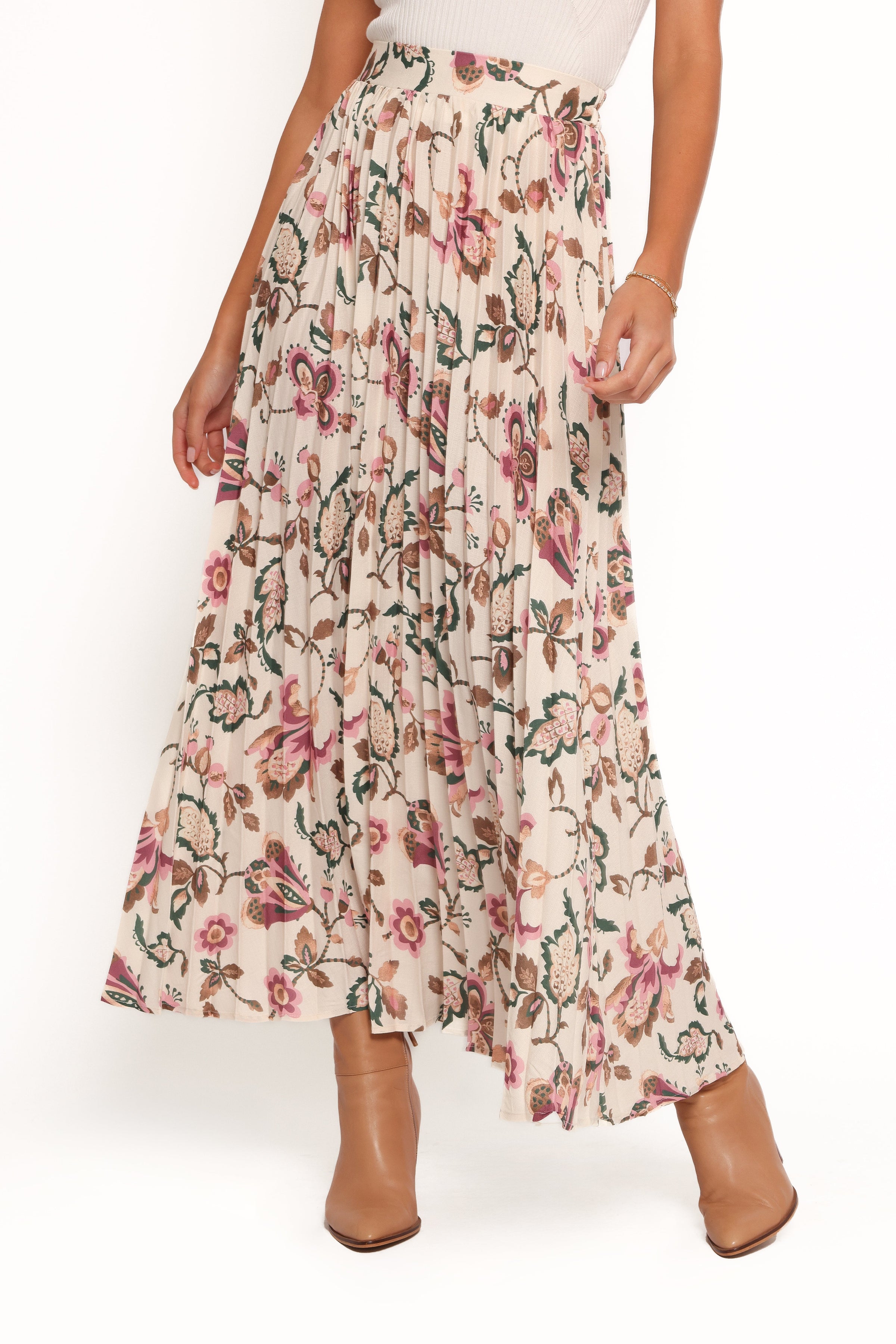 Petal and Pup USA BOTTOMS Michael Pleated Midi Skirt - Paisley Floral