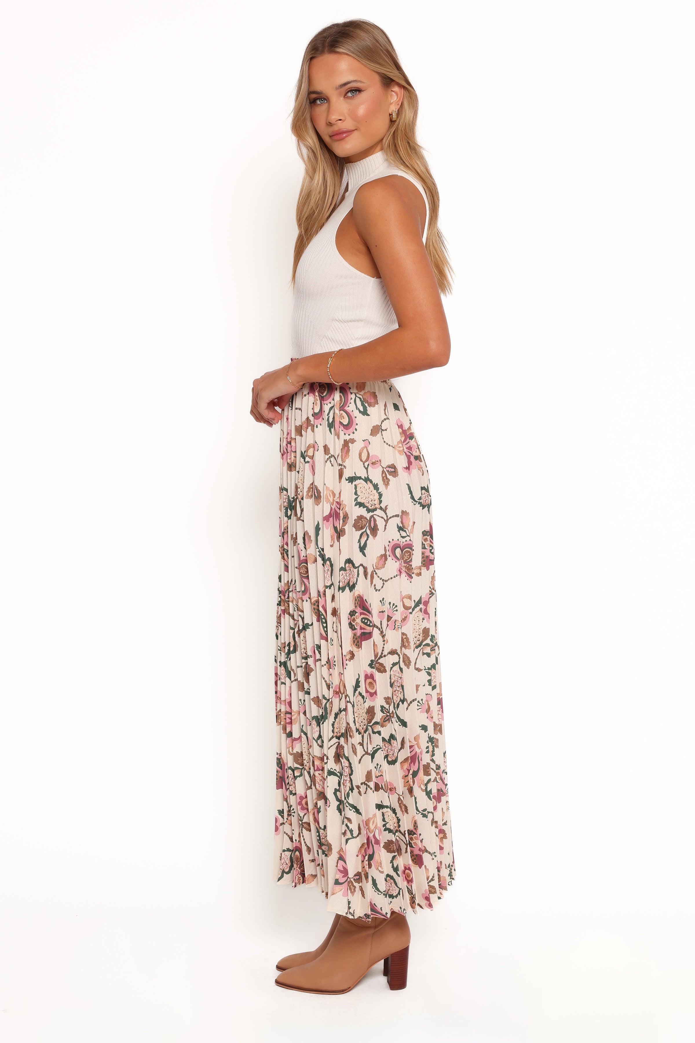 Petal and Pup USA BOTTOMS Michael Pleated Midi Skirt - Paisley Floral