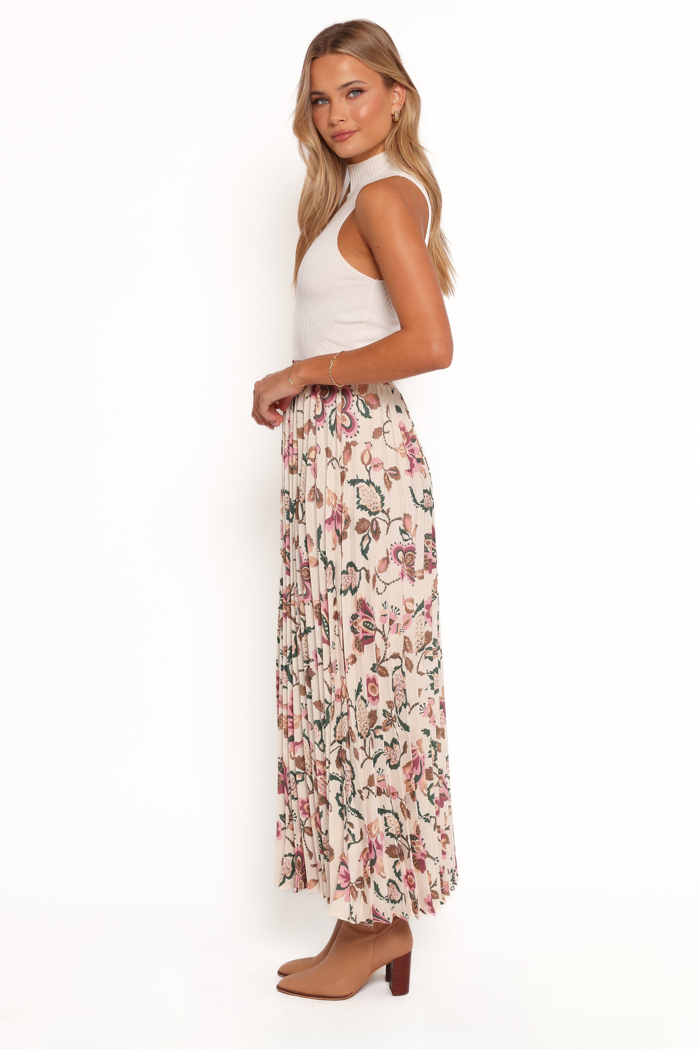 Petal and Pup USA BOTTOMS Michael Pleated Midi Skirt - Paisley Floral