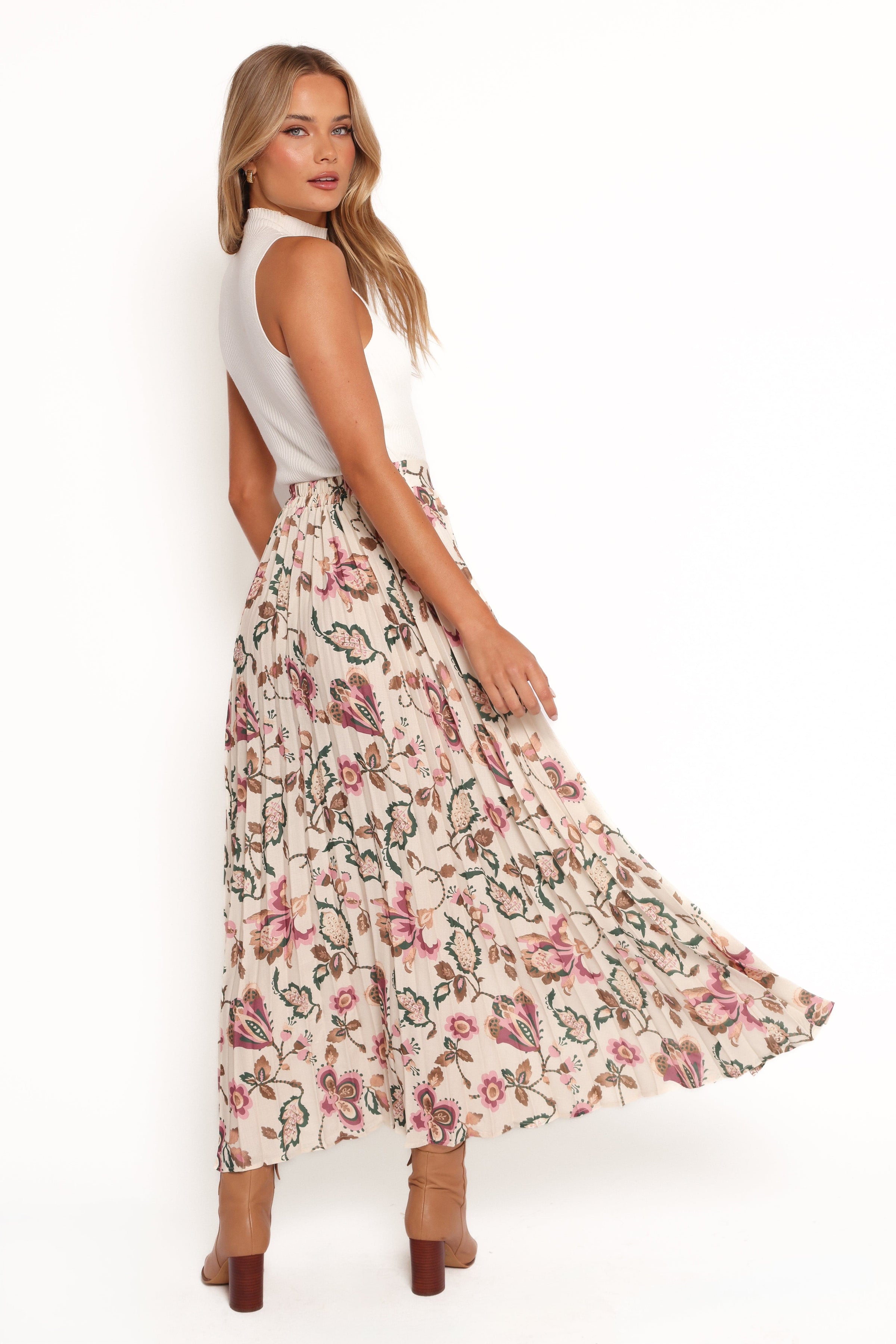 Petal and Pup USA BOTTOMS Michael Pleated Midi Skirt - Paisley Floral