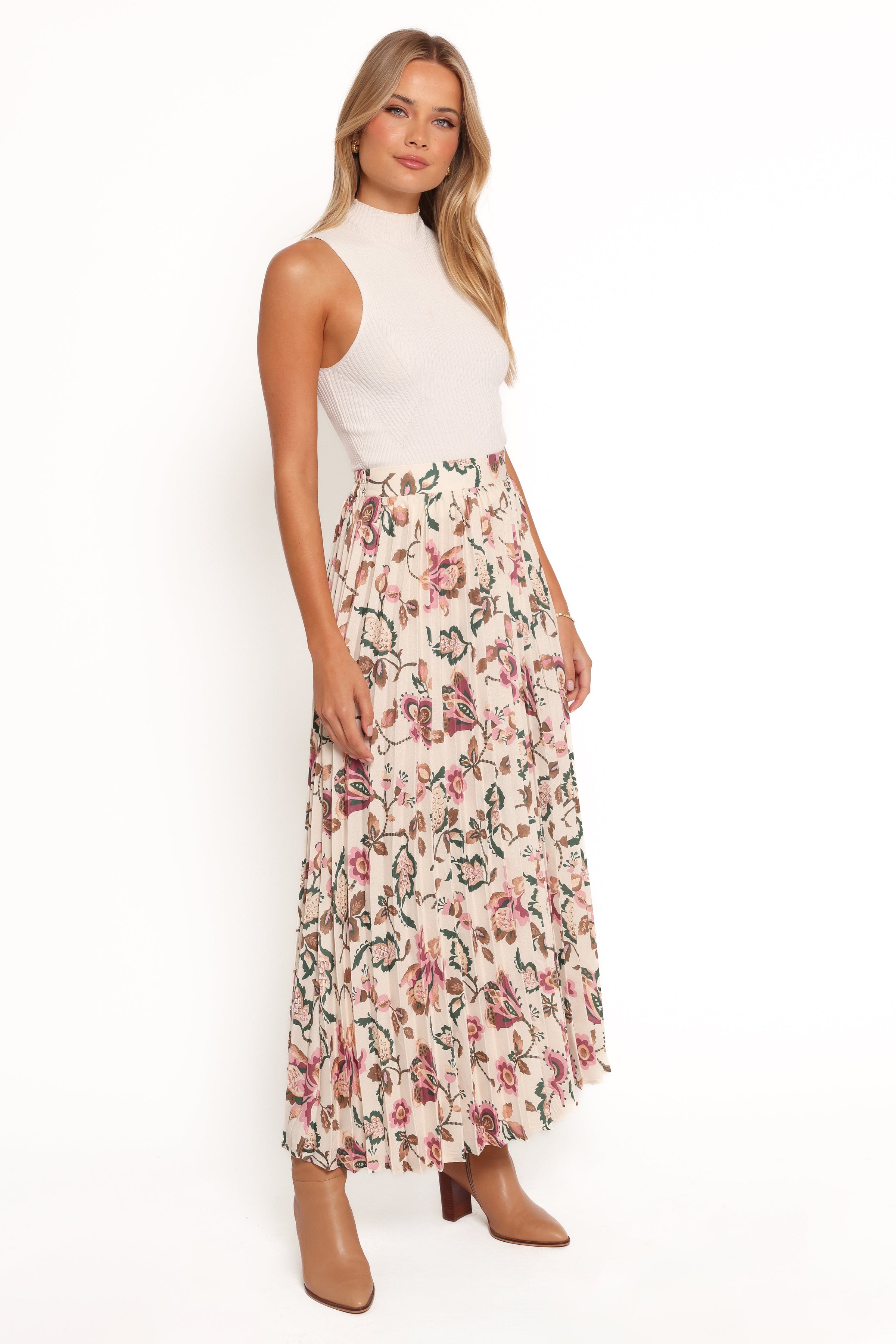 Petal and Pup USA BOTTOMS Michael Pleated Midi Skirt - Paisley Floral
