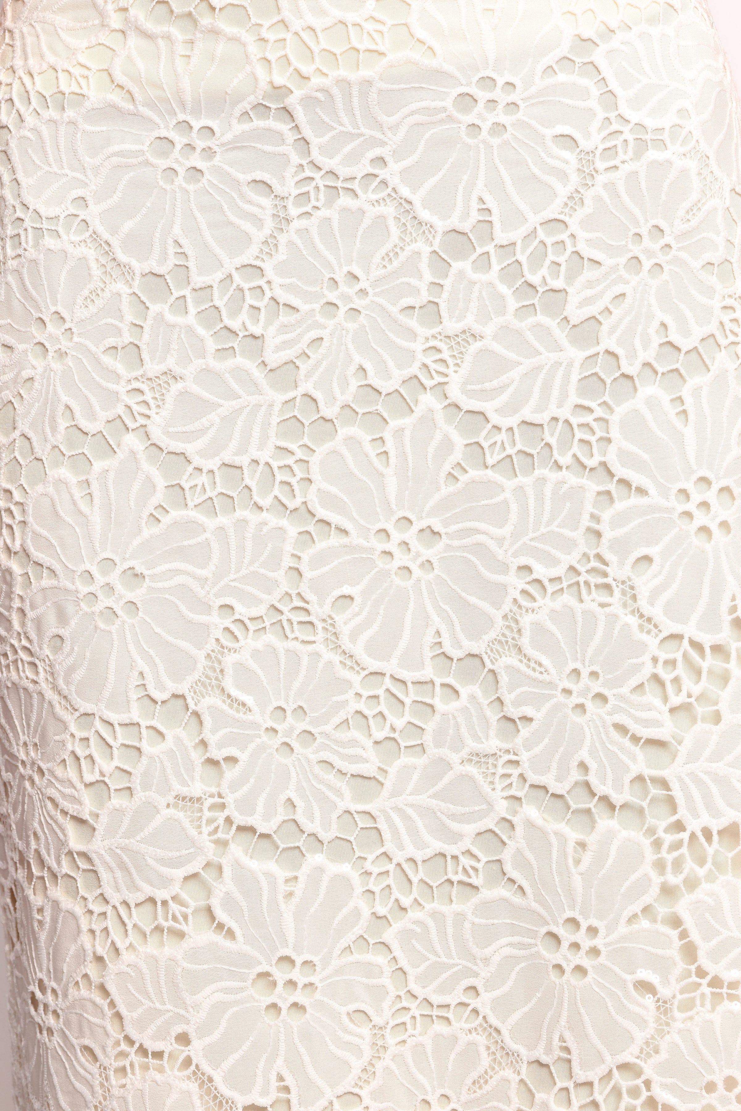 Petal and Pup USA BOTTOMS Mika Floral Lace Maxi Skirt - White