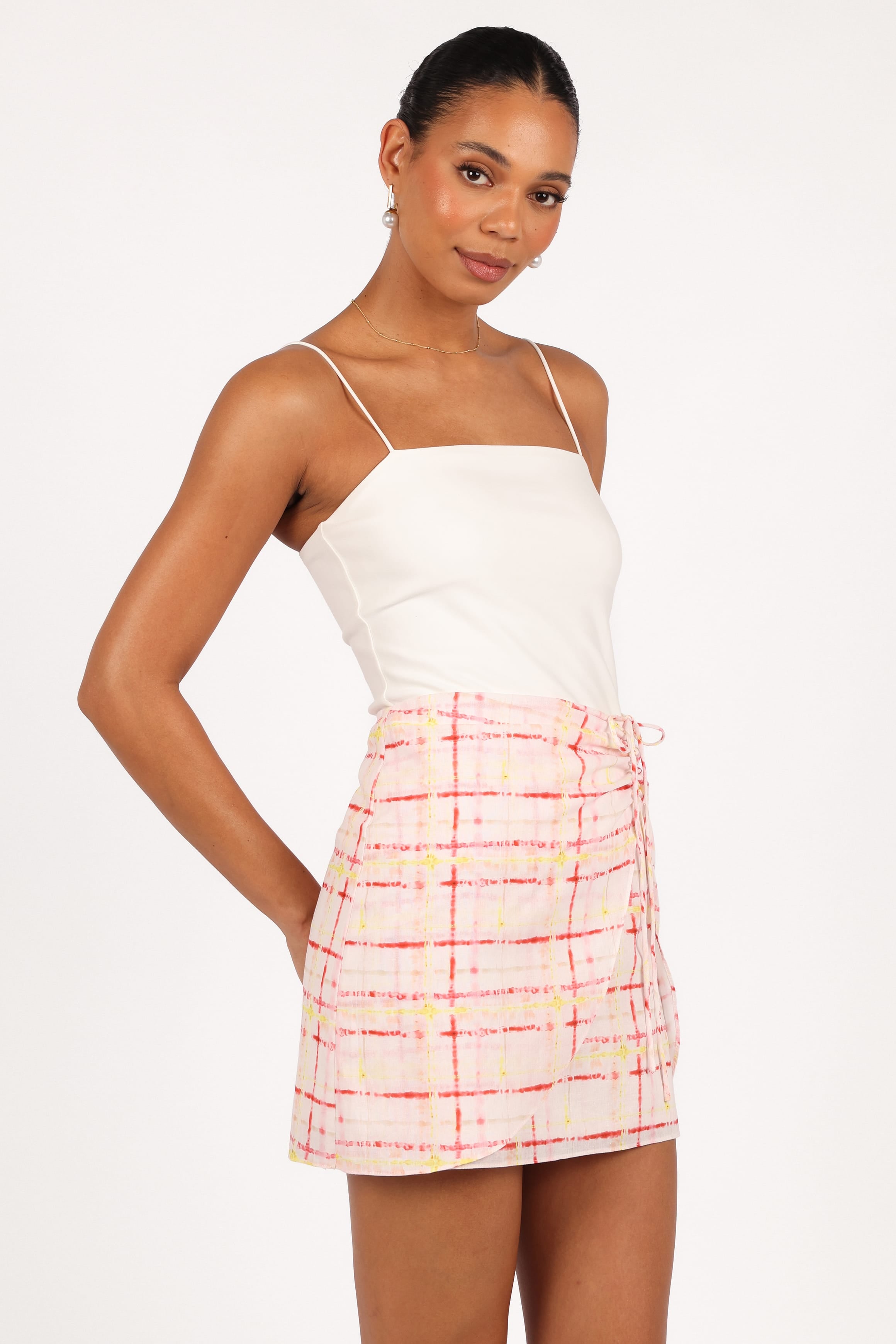 Petal and Pup USA BOTTOMS Mirha Mini Skirt - Sunset Check