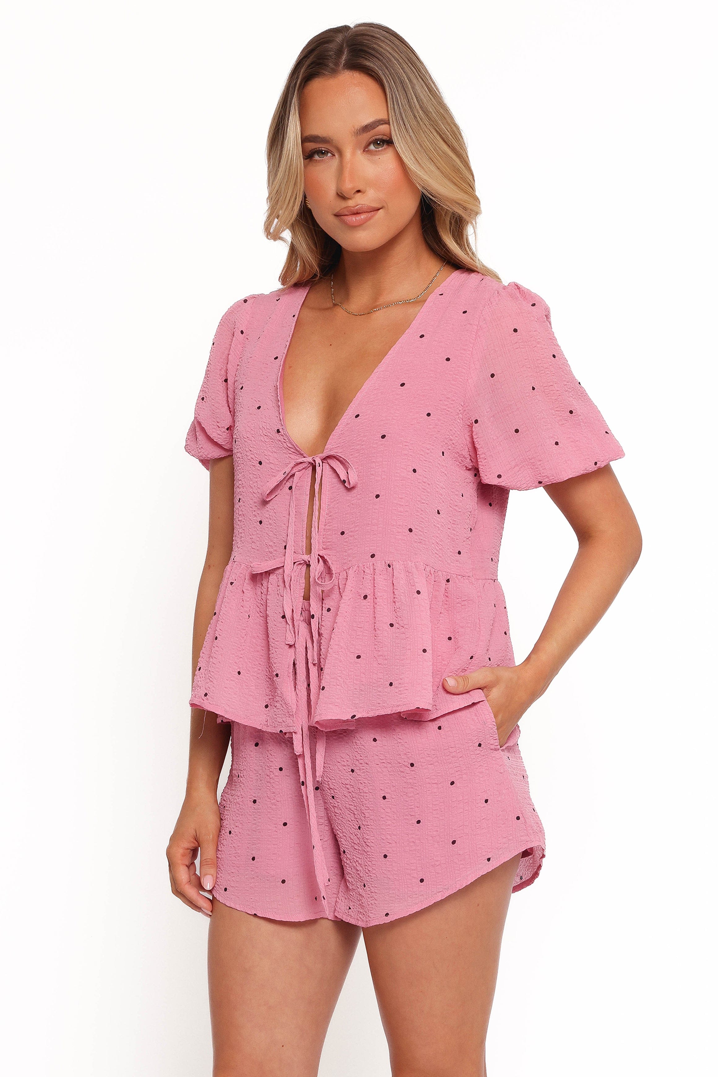 Petal and Pup USA BOTTOMS Nala Shorts - Pink Polka Dot