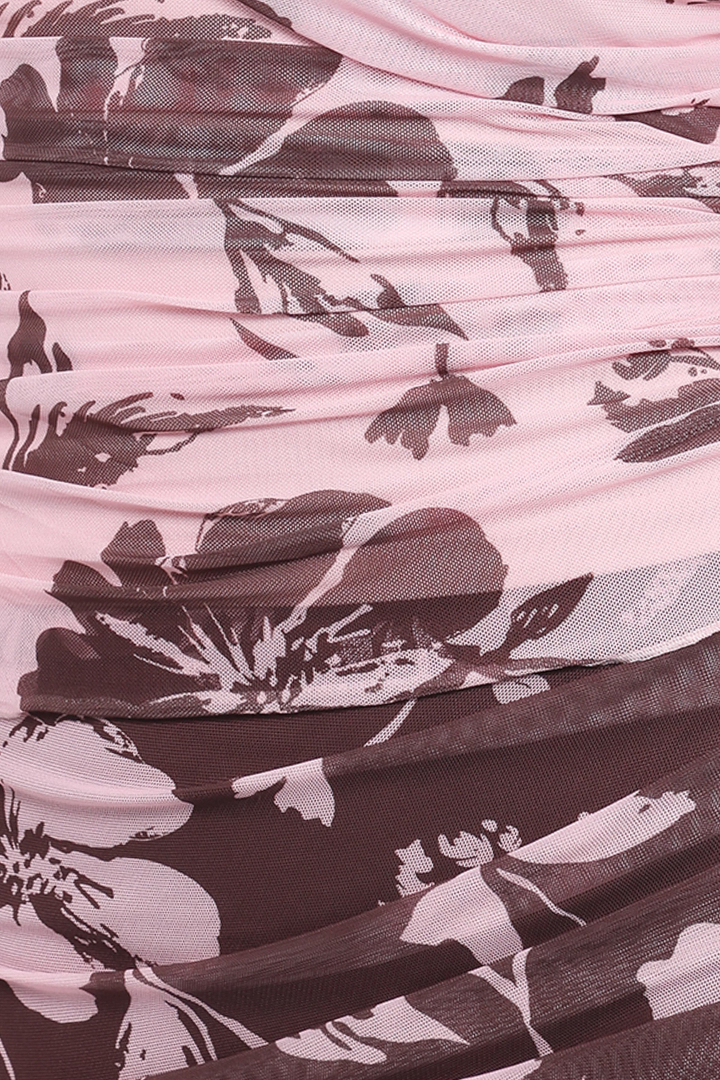 Petal and Pup USA BOTTOMS Navida Mesh Midi Skirt - Pink Brown Floral