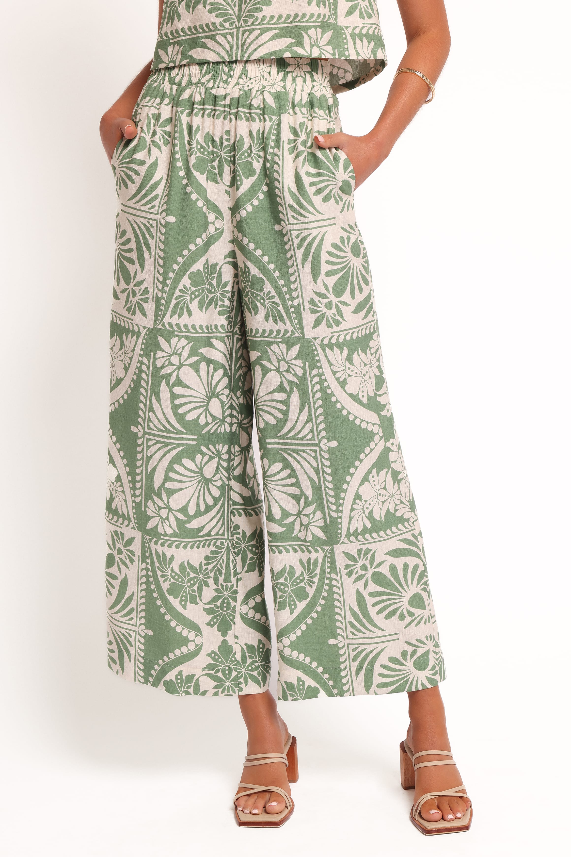 Petal and Pup USA BOTTOMS Nevin Pant - Green Floral