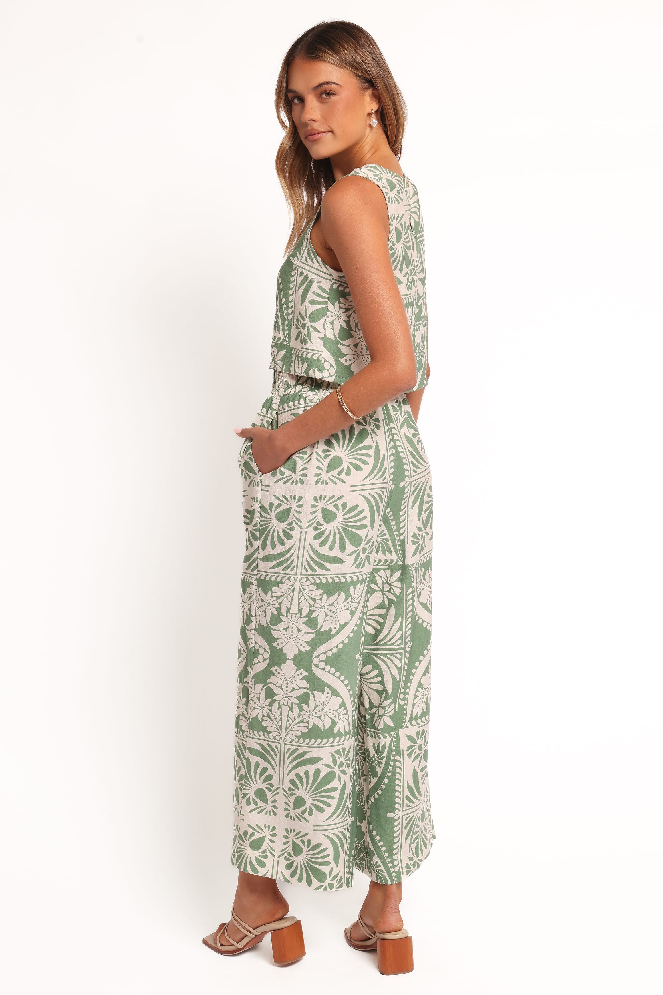 Petal and Pup USA BOTTOMS Nevin Pant - Green Floral