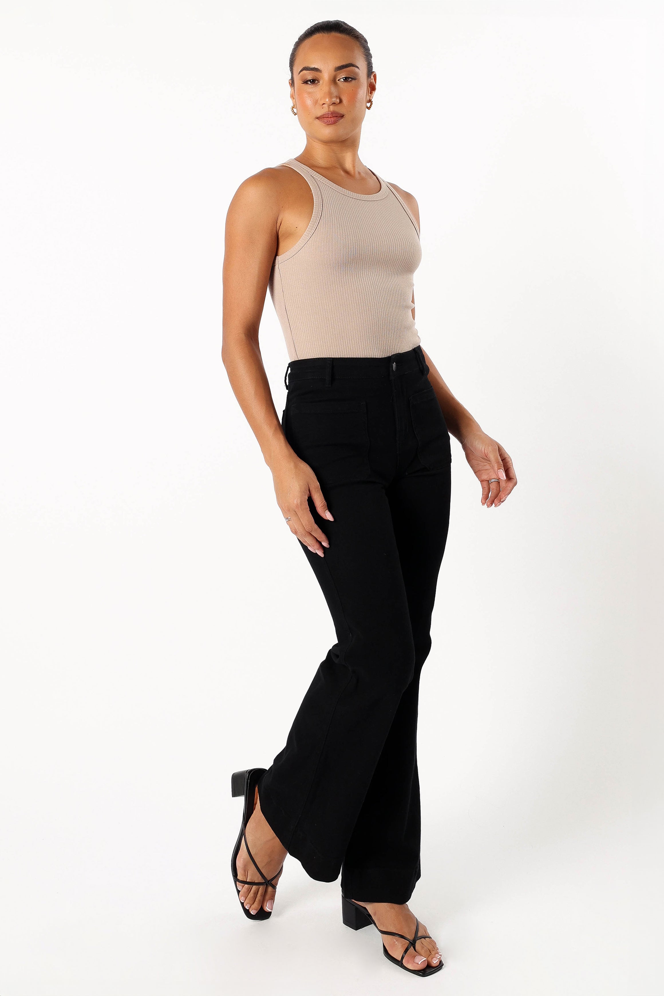 Petal and Pup USA BOTTOMS Nico Wide Leg Jean - Black