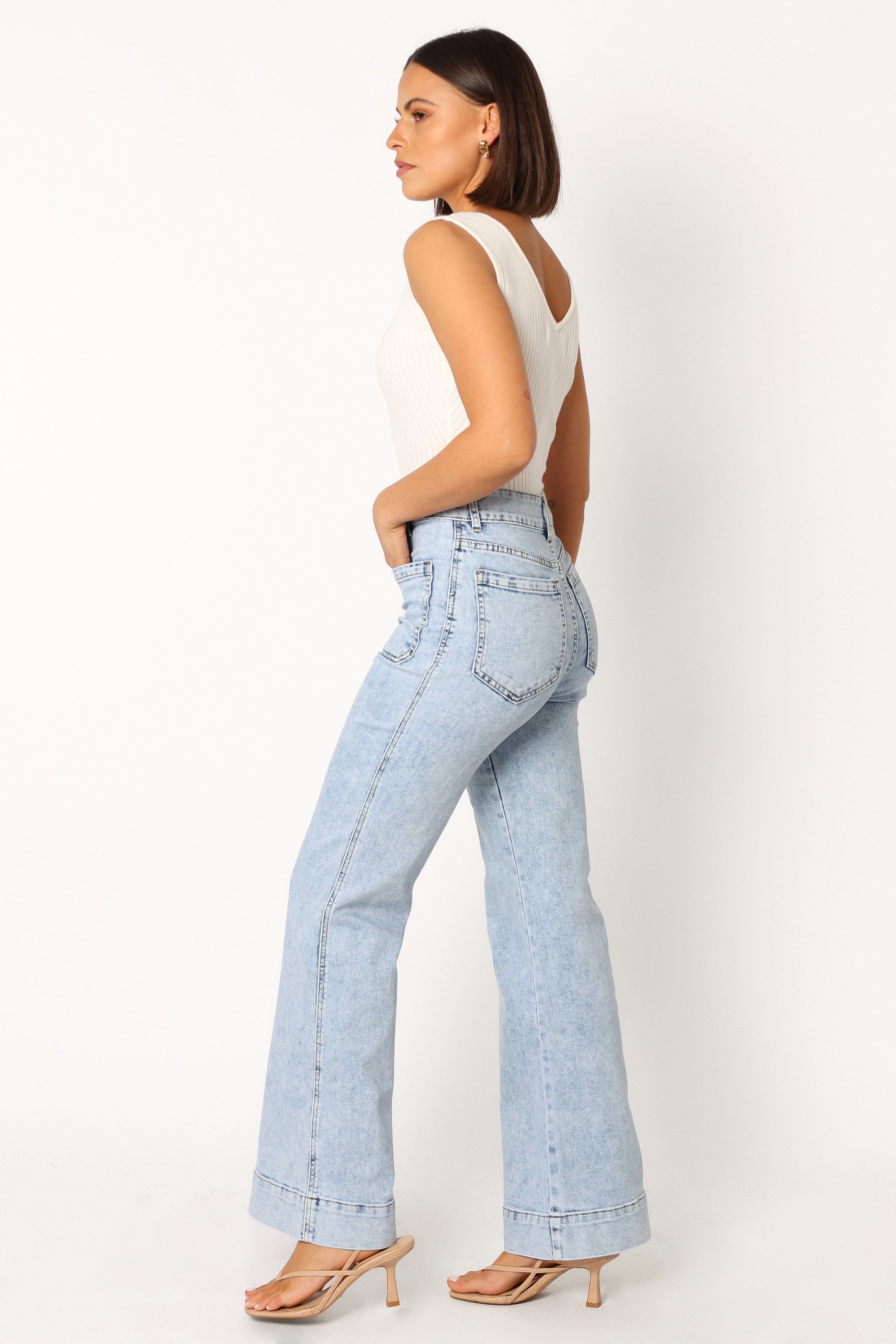 Petal and Pup USA BOTTOMS Nico Wide Leg Jean - Blue (Hold for Rack)