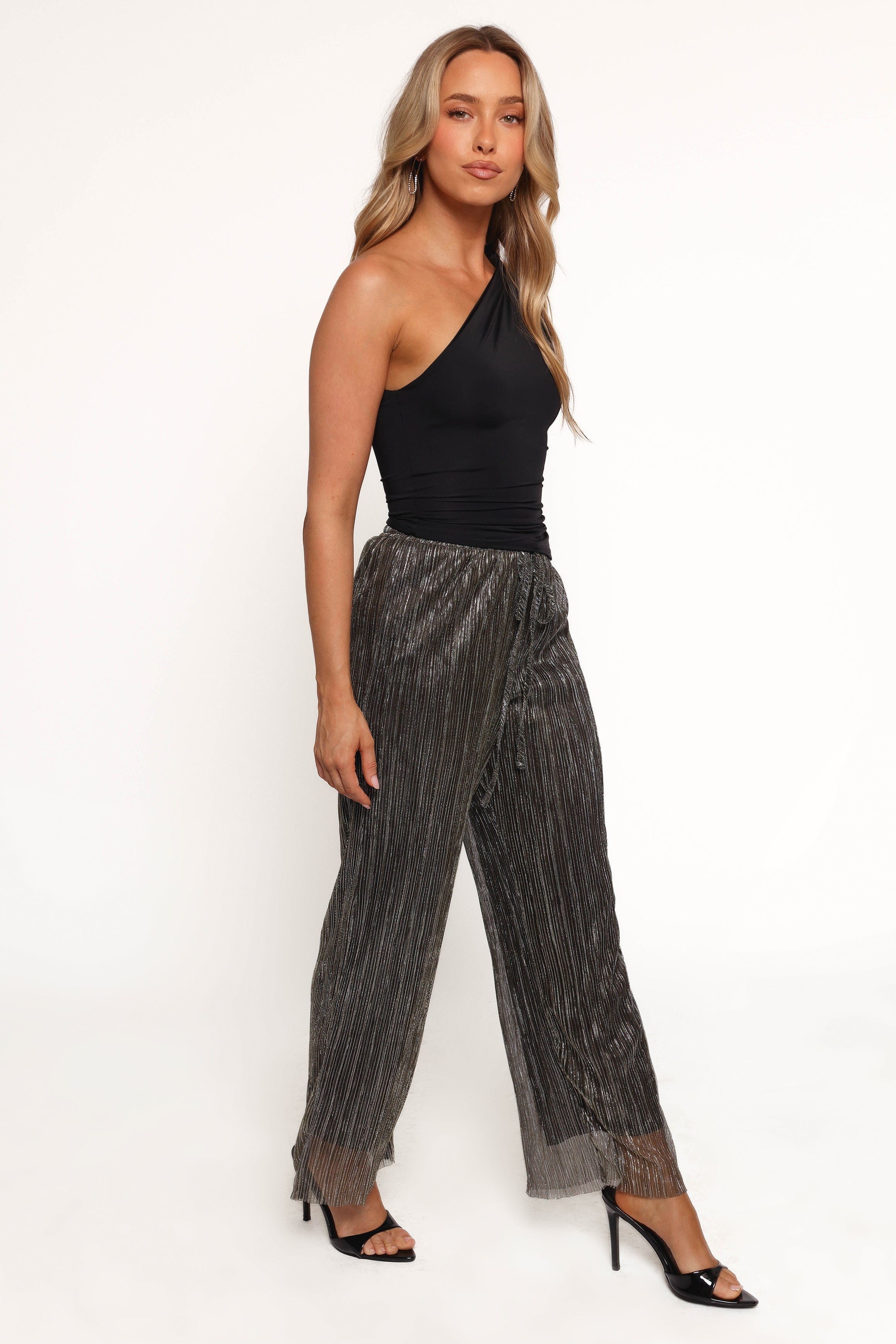 Petal and Pup USA BOTTOMS Nila Sheer Pant - Black Gold
