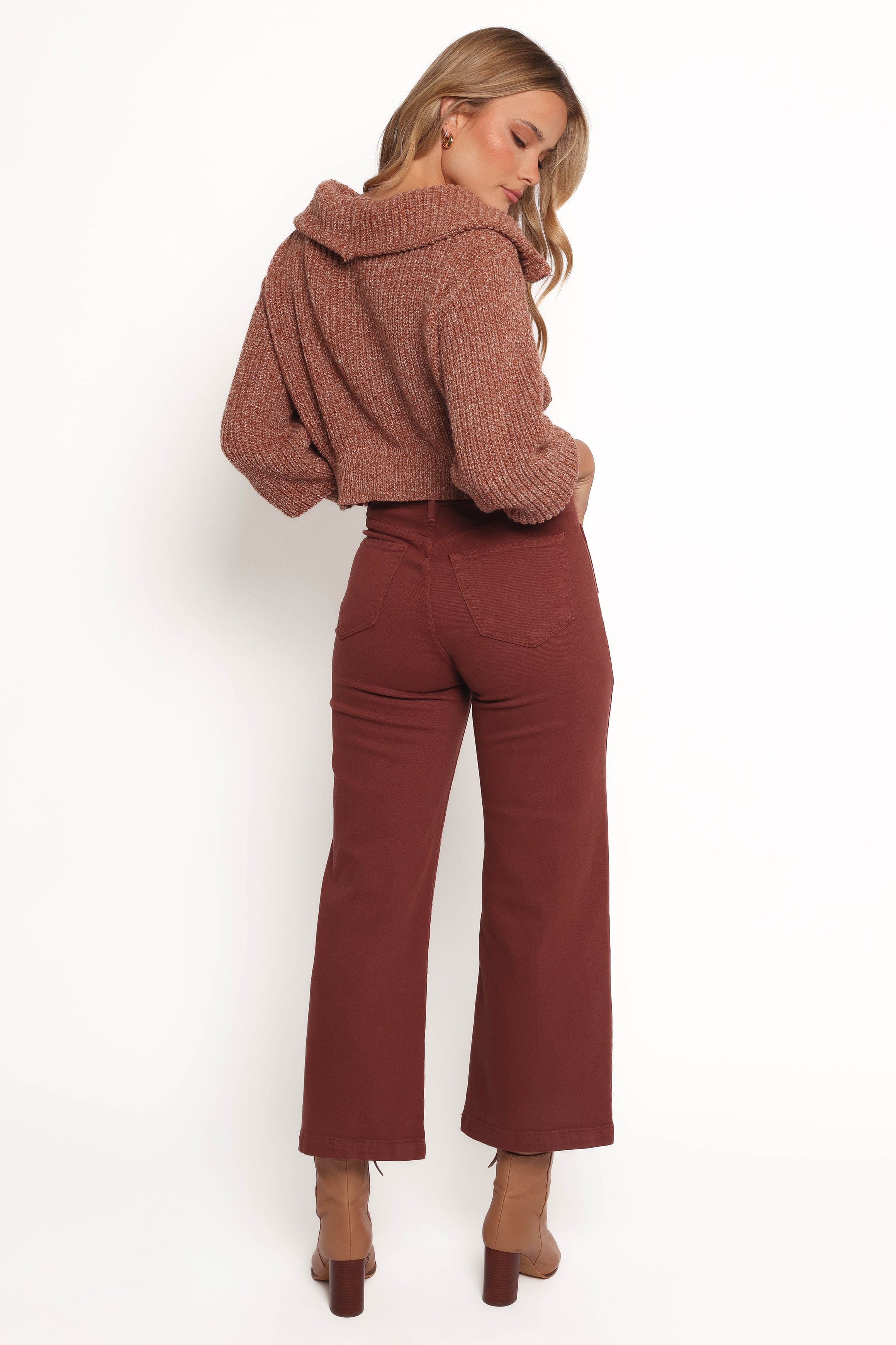 Petal and Pup USA BOTTOMS Noah High Rise Wide Leg Jean - Bronze