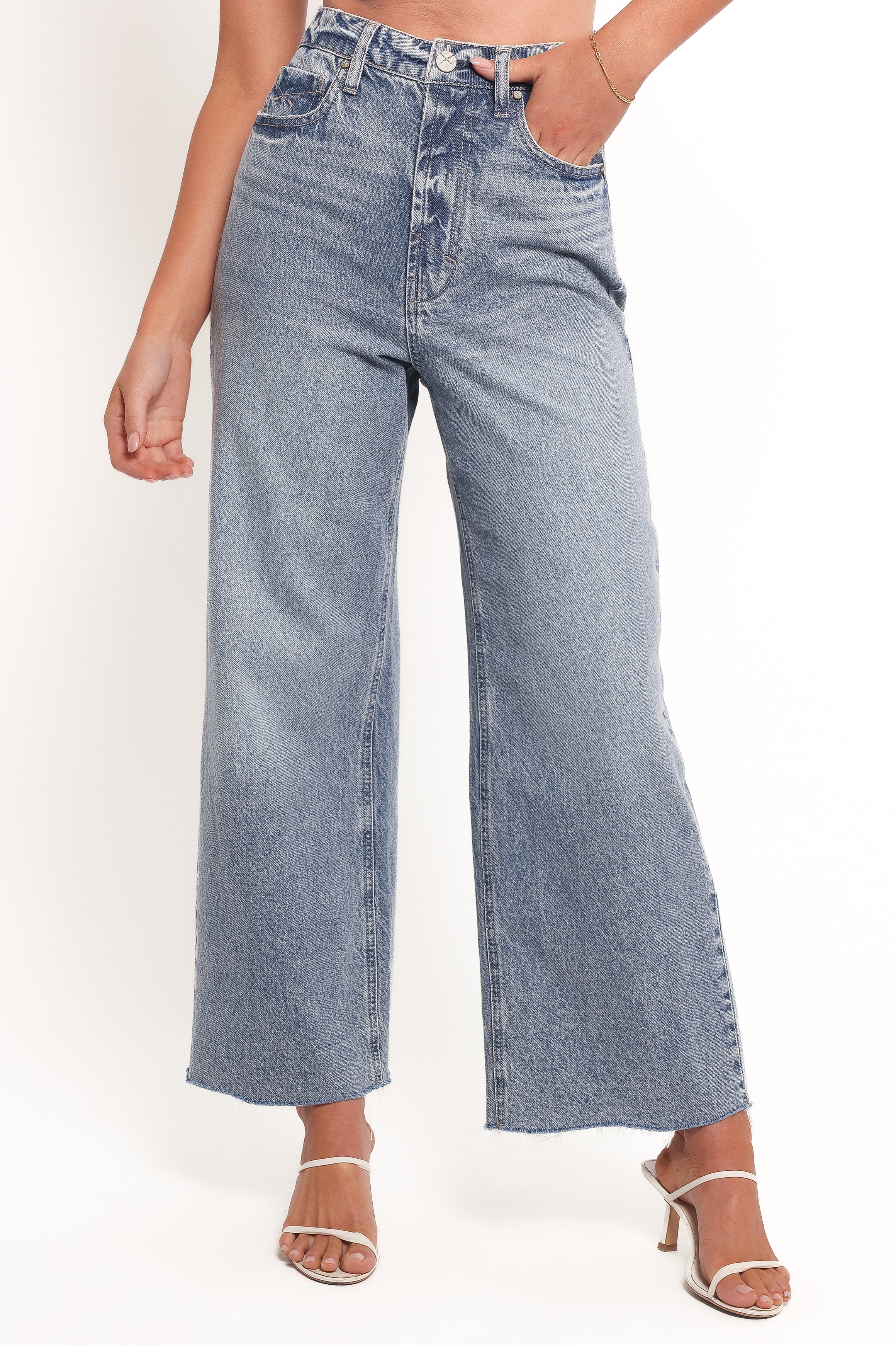 Petal and Pup USA BOTTOMS Noemi High Rise Crop Leg Jeans - Imprint