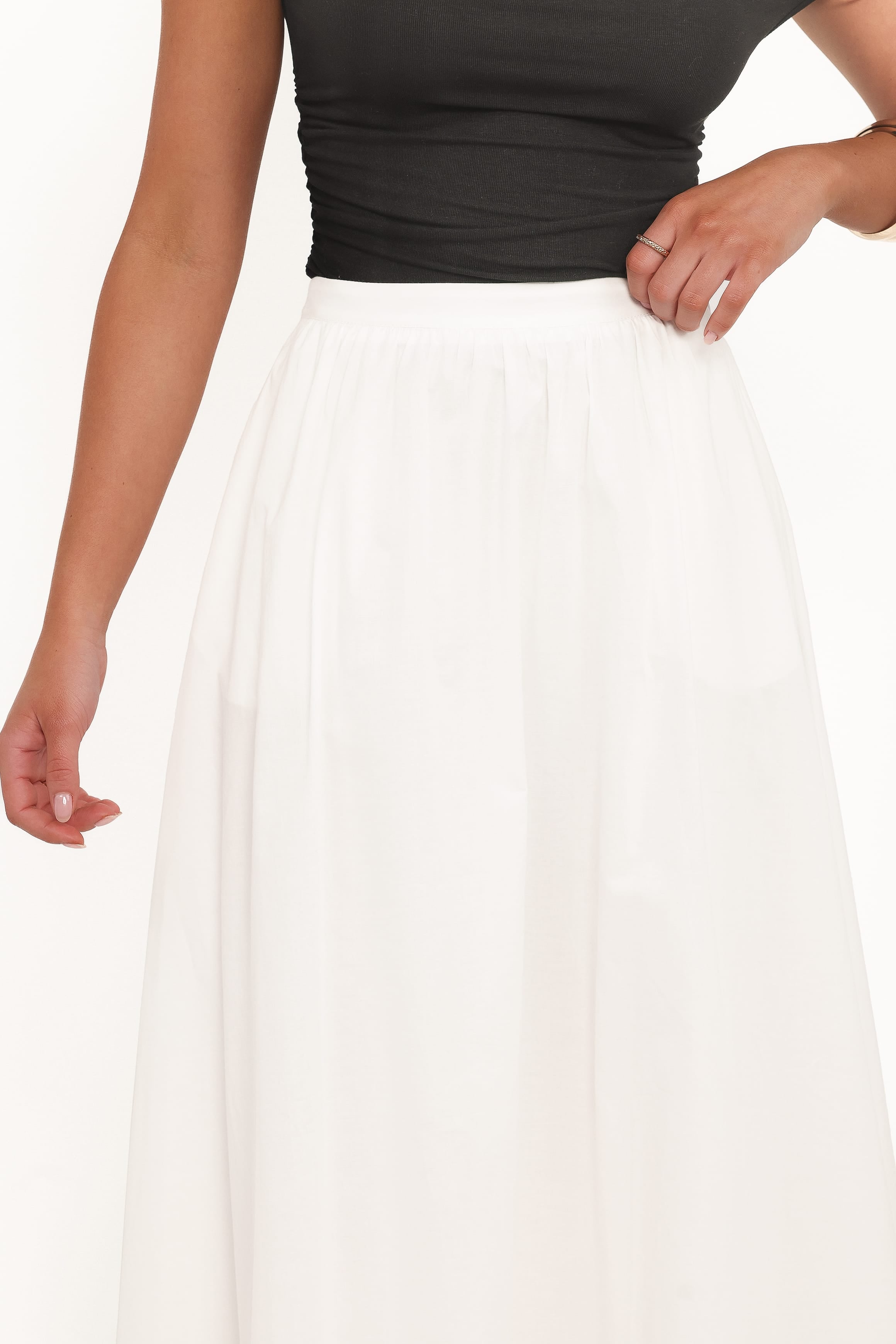 Petal and Pup USA BOTTOMS Oakley Midi Skirt - White