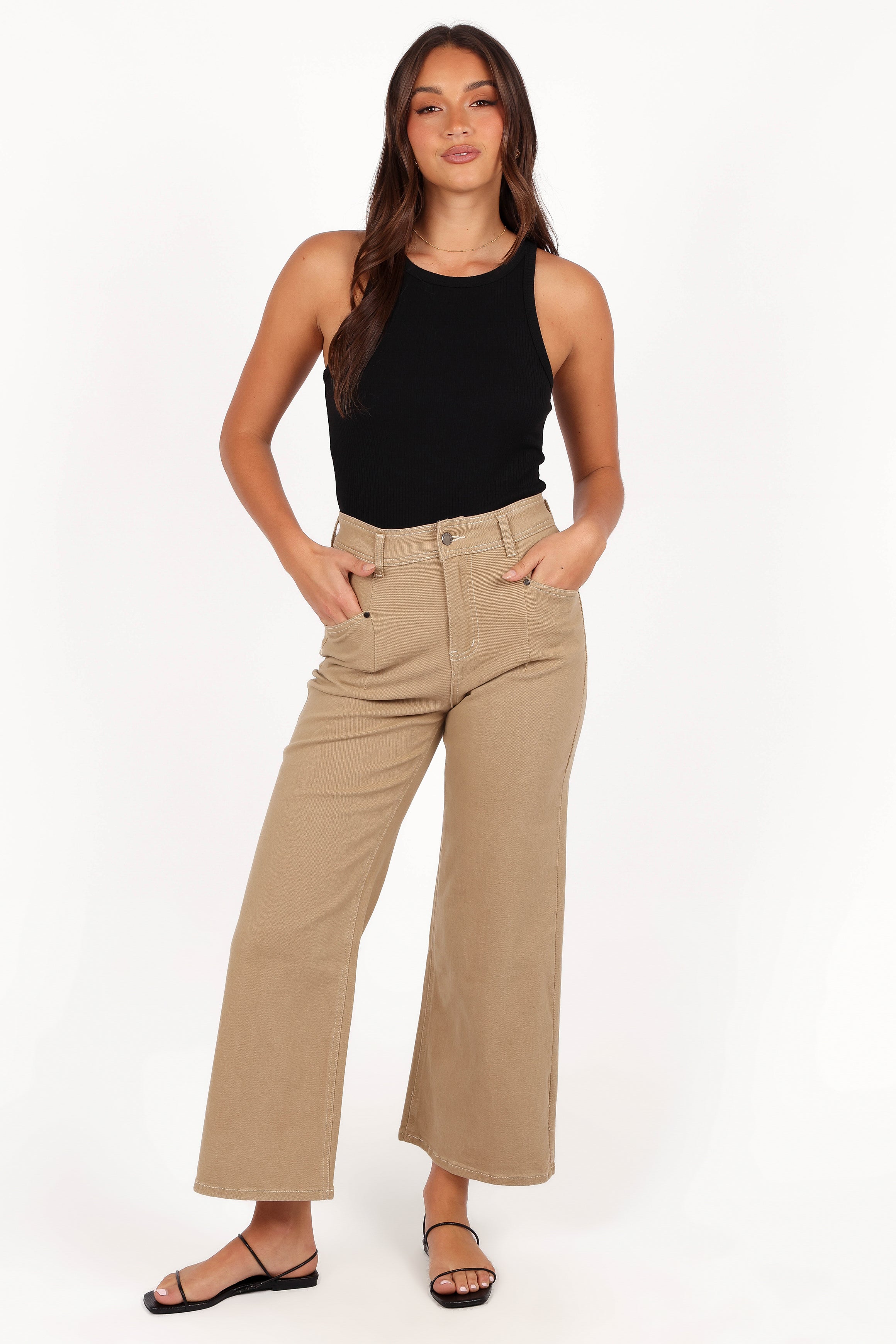 Petal and Pup USA BOTTOMS Parson Wide Leg Pant - Taupe (Hold for Rack)