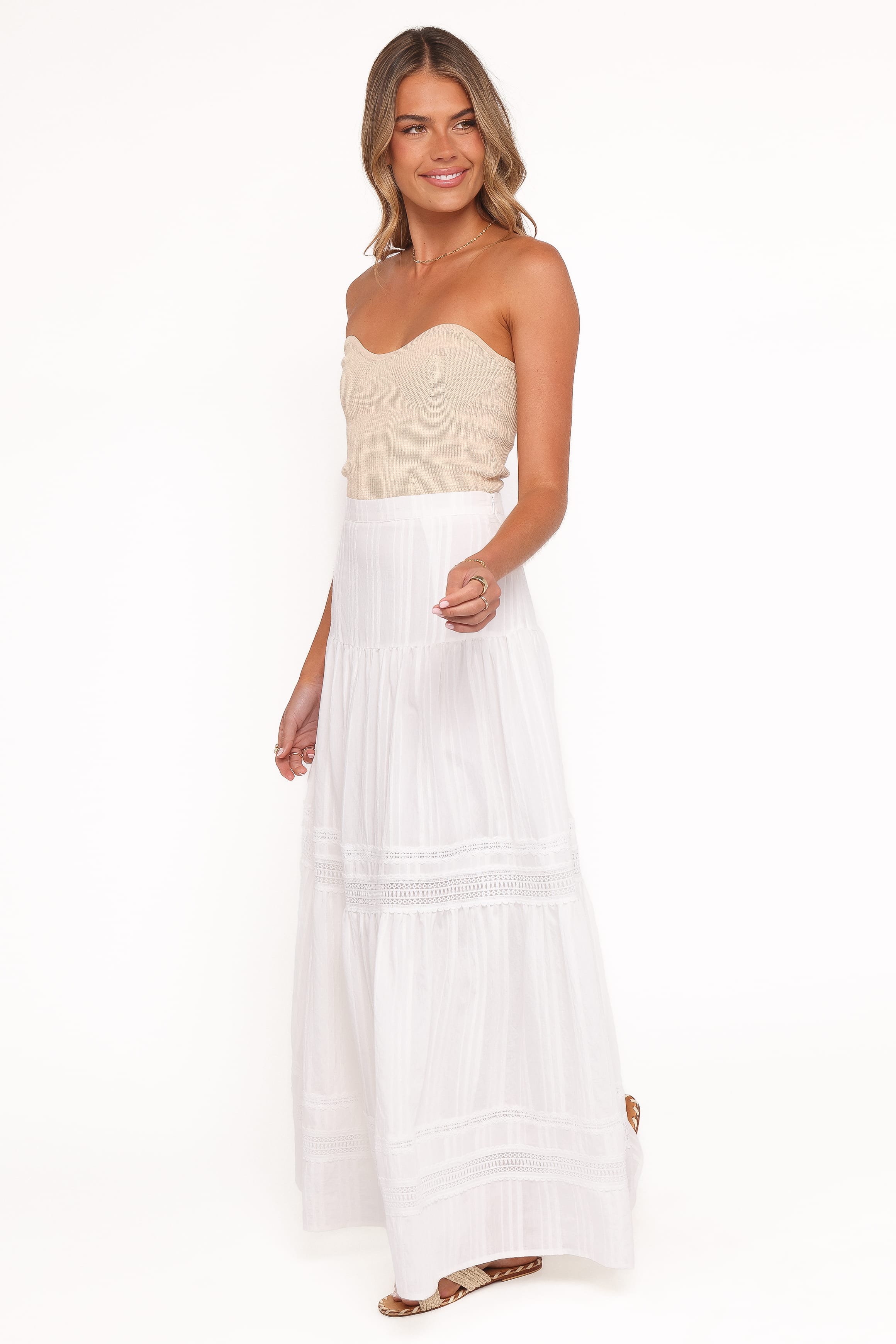 Petal and Pup USA BOTTOMS Peony Maxi Skirt - White