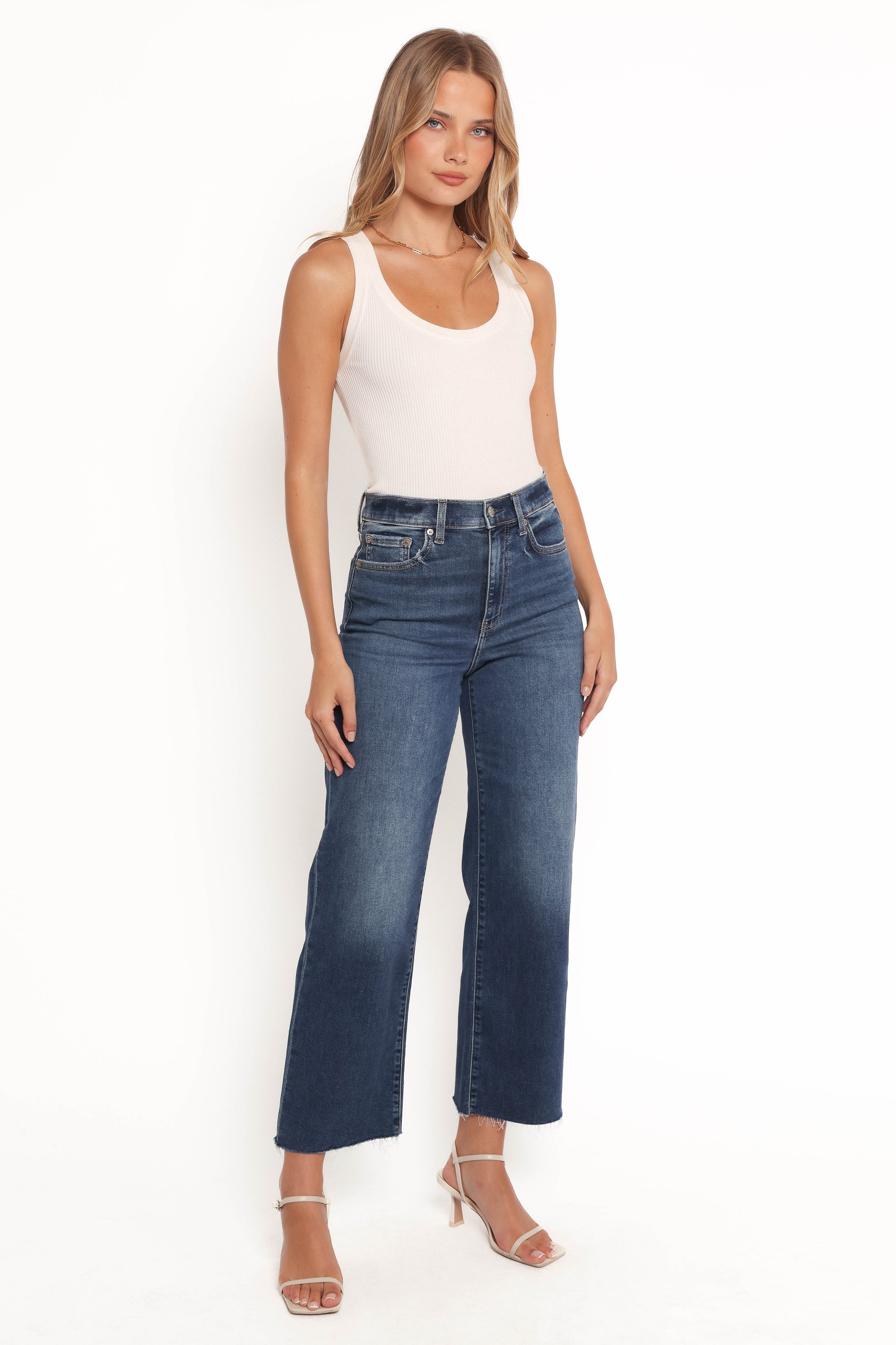 Petal and Pup USA BOTTOMS Pleaser Wide Leg Crop Jean - Uptown