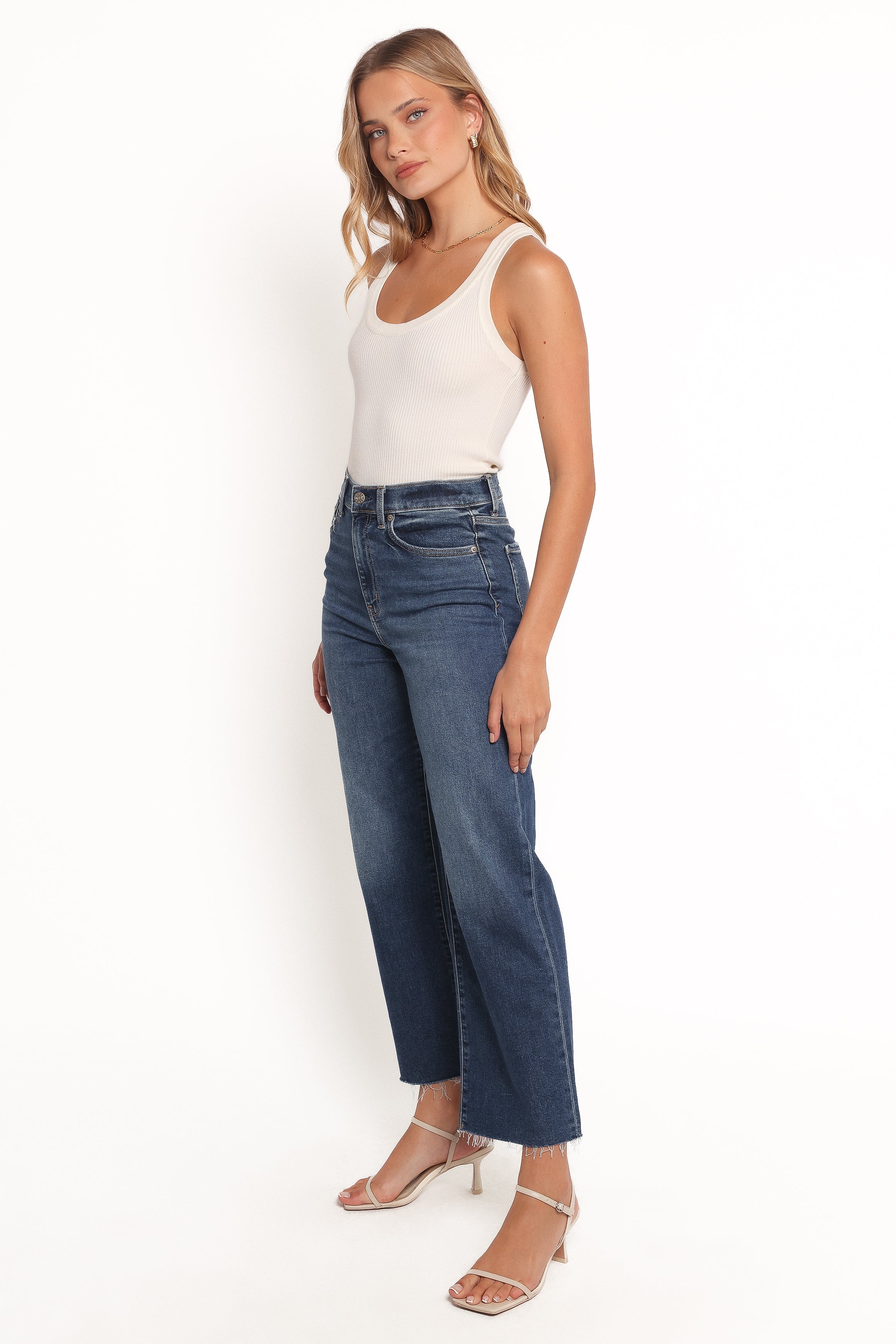 Petal and Pup USA BOTTOMS Pleaser Wide Leg Crop Jean - Uptown