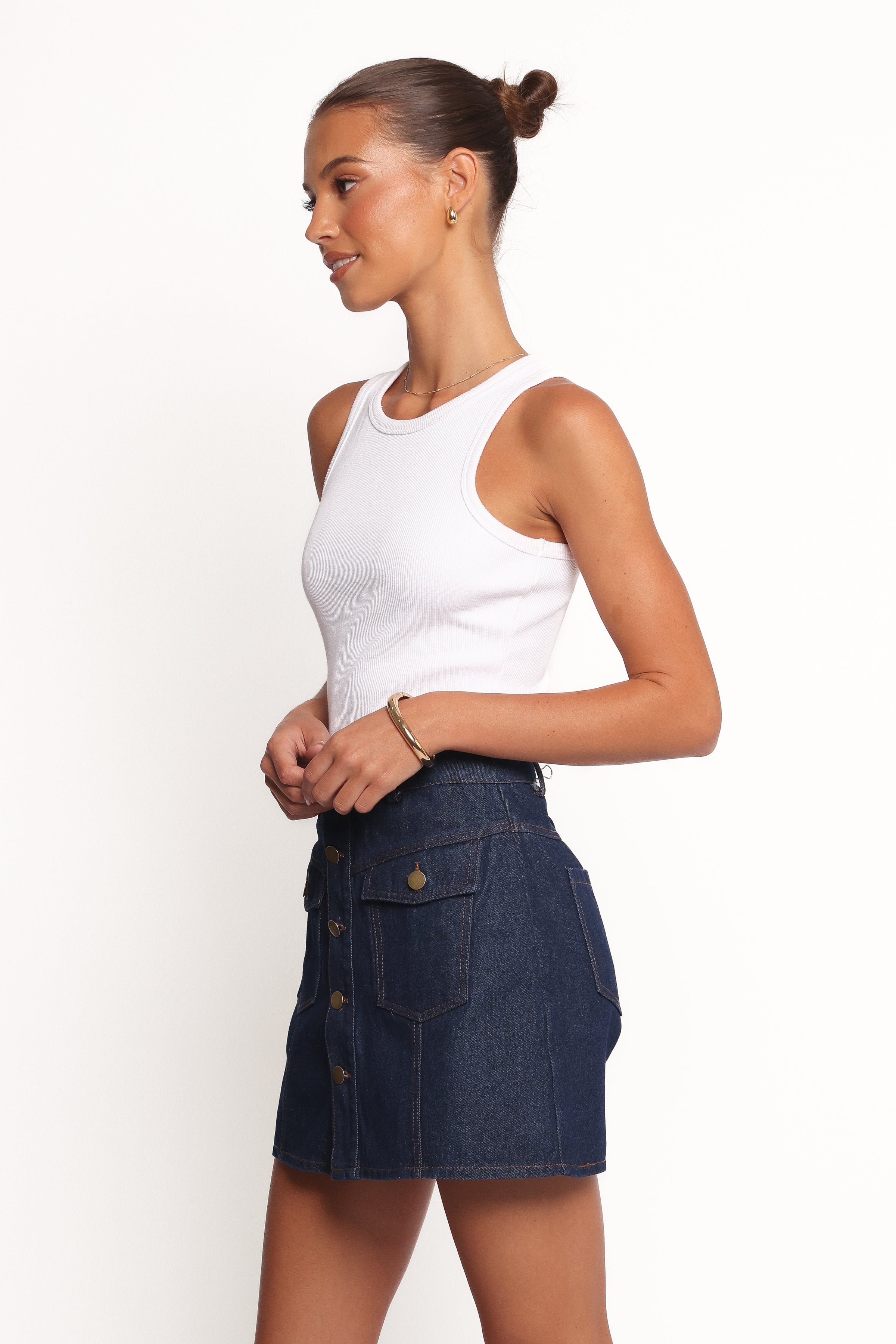 Petal and Pup USA BOTTOMS Presley Denim Skort - Dark Denim