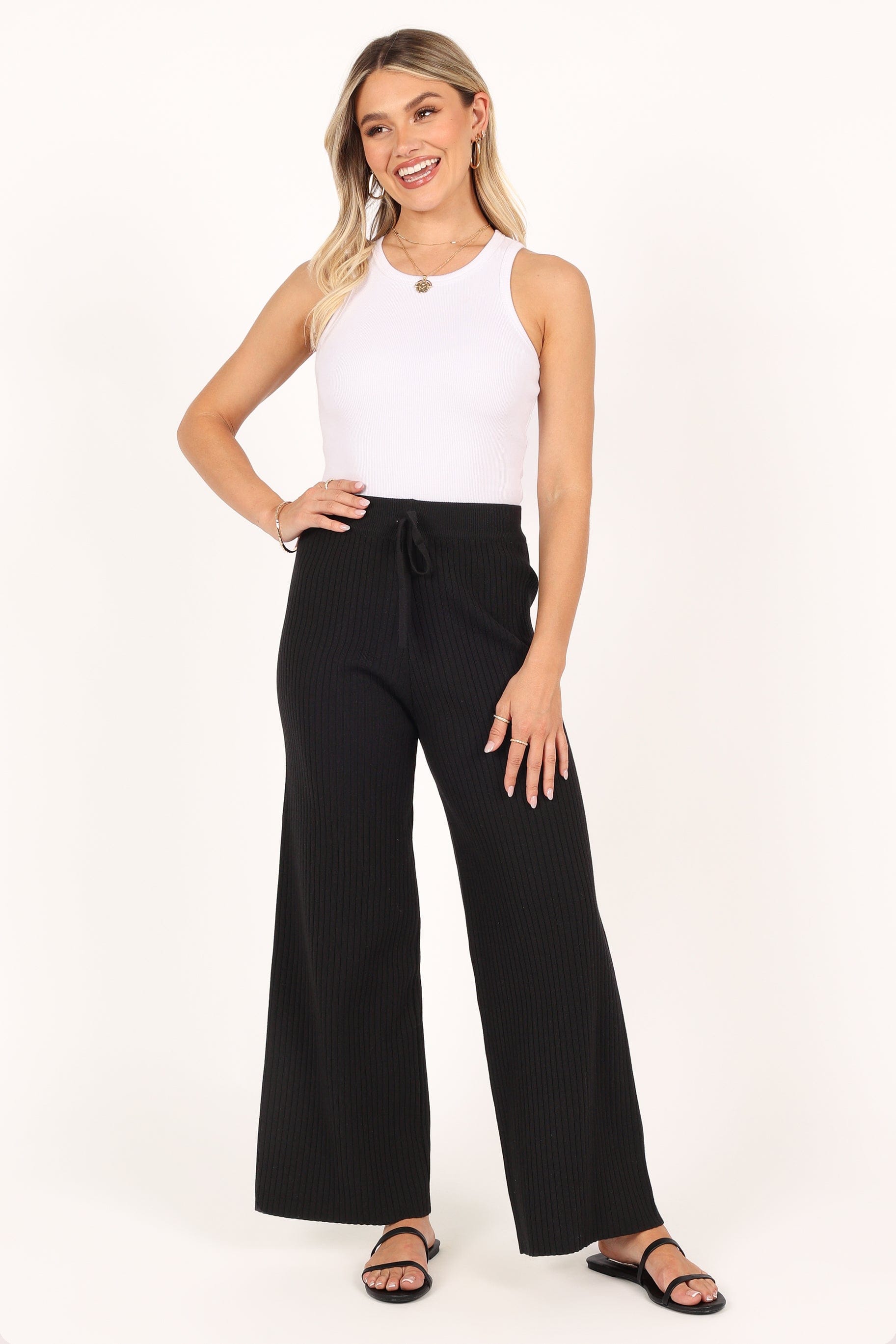 Petal and Pup USA BOTTOMS Pyrus Knit Pant - Black (Hold for Amazon)