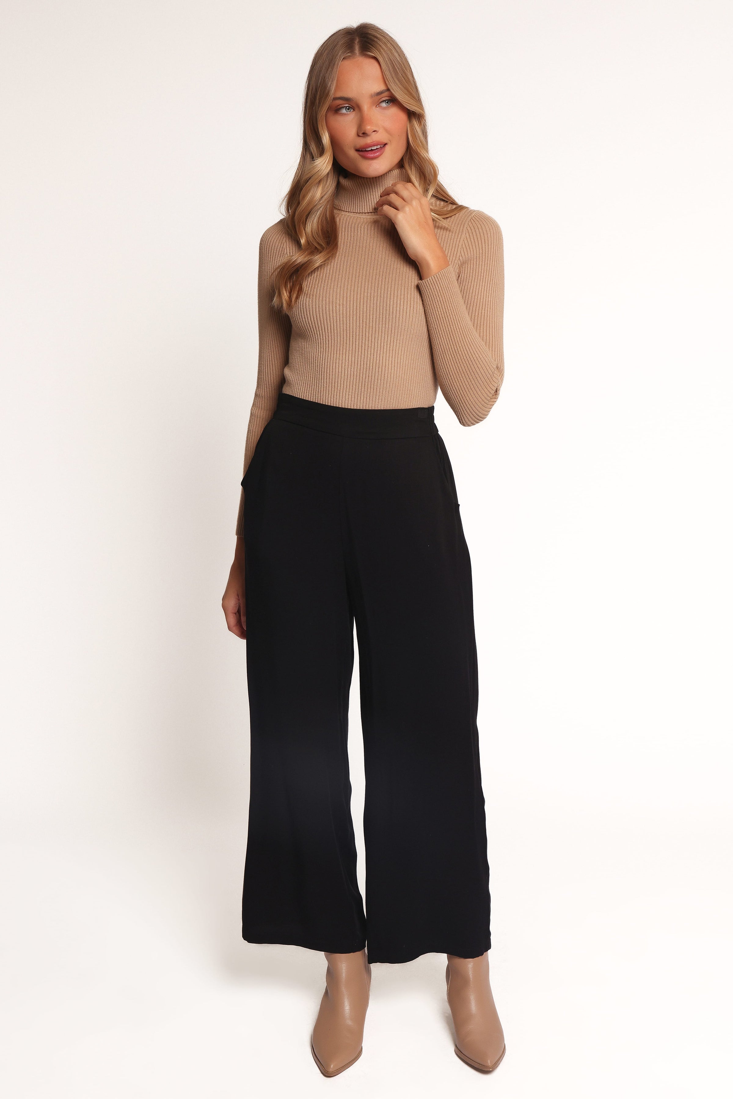 Petal and Pup USA BOTTOMS Rissa Wide Leg Pant - Black