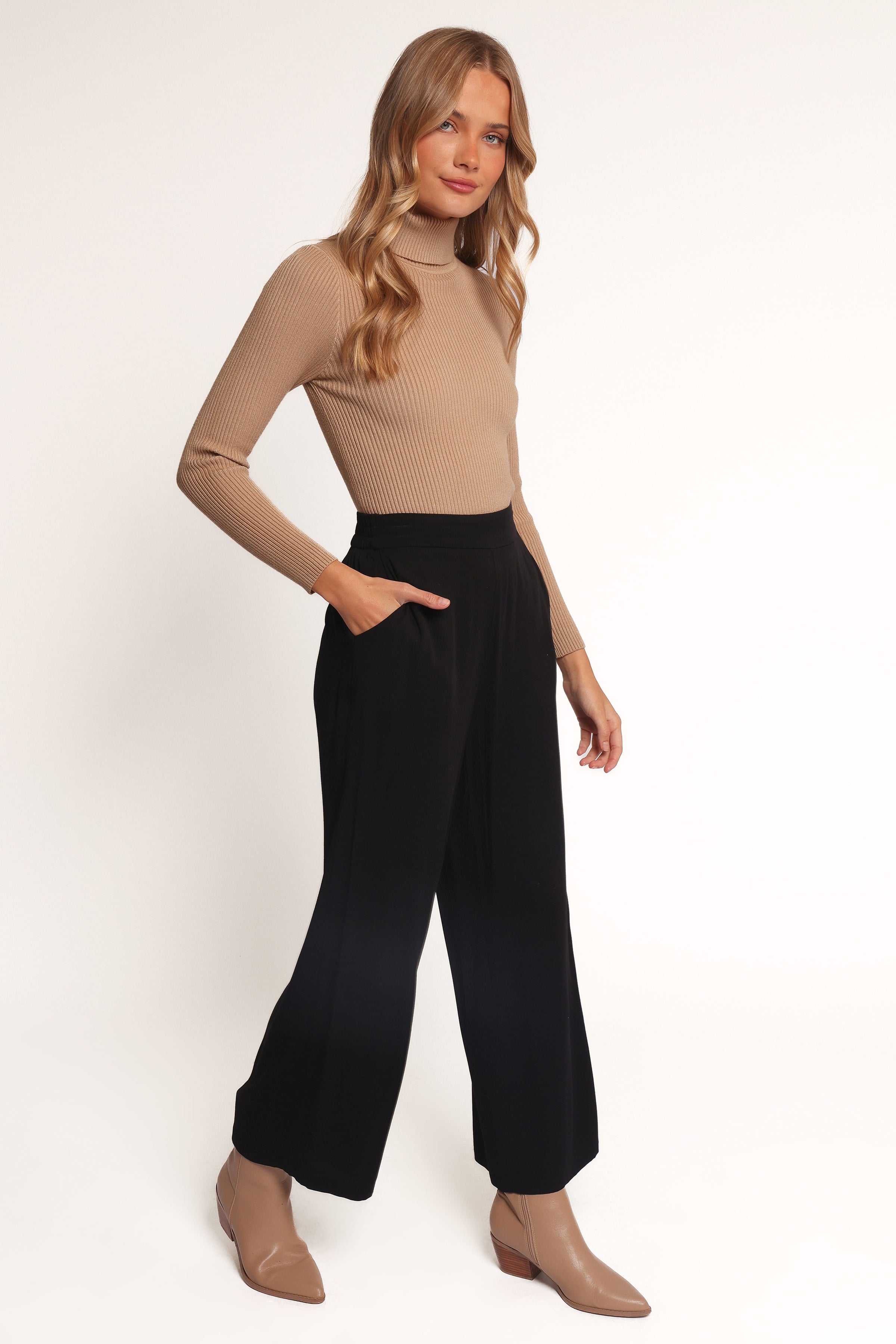 Petal and Pup USA BOTTOMS Rissa Wide Leg Pant - Black